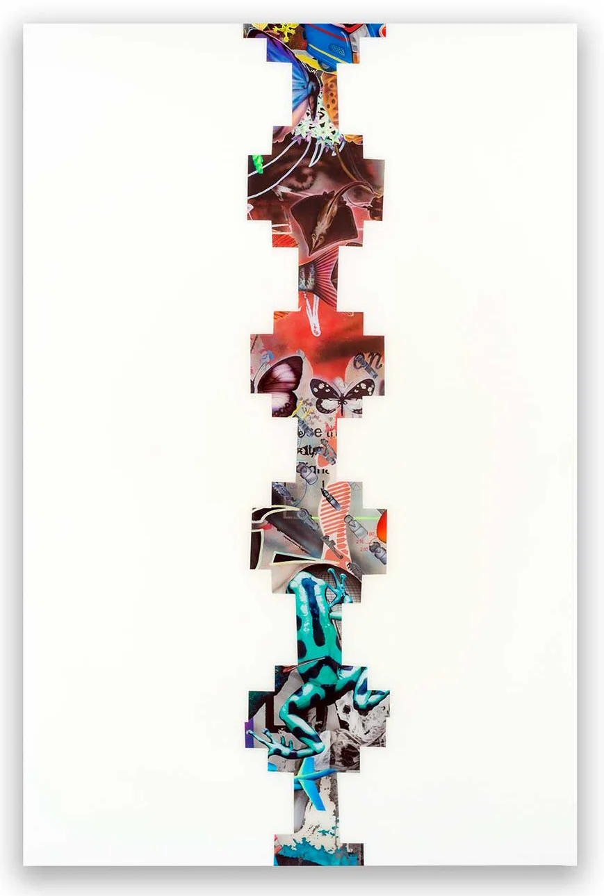 Rus Kitchin, World Strand 1 2017 Spray paint, acrylic, and resin on birch, 113 x 170cm