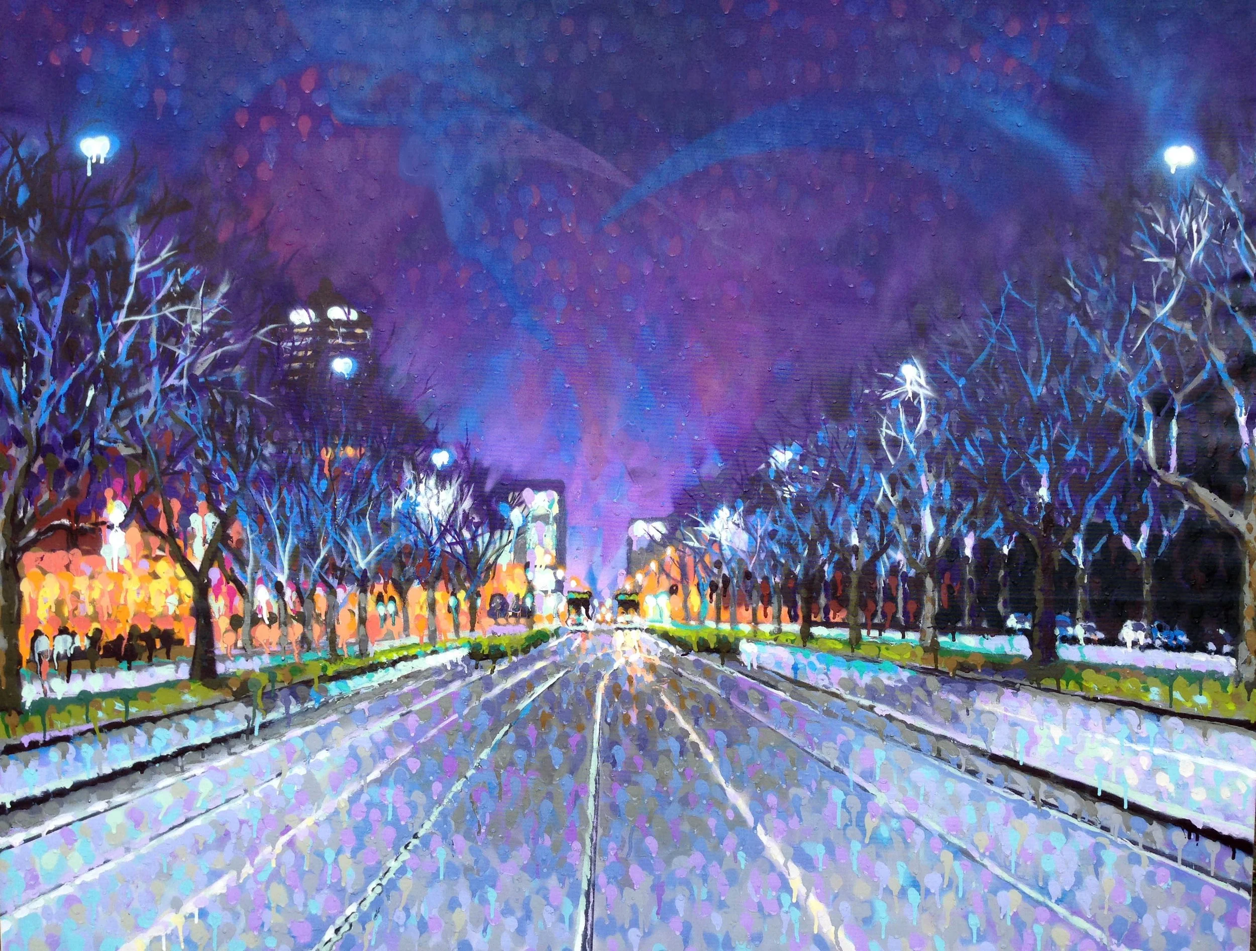 James Cochran, St. Kilda Road Aerosol on canvas, 150 x 120 cm, available