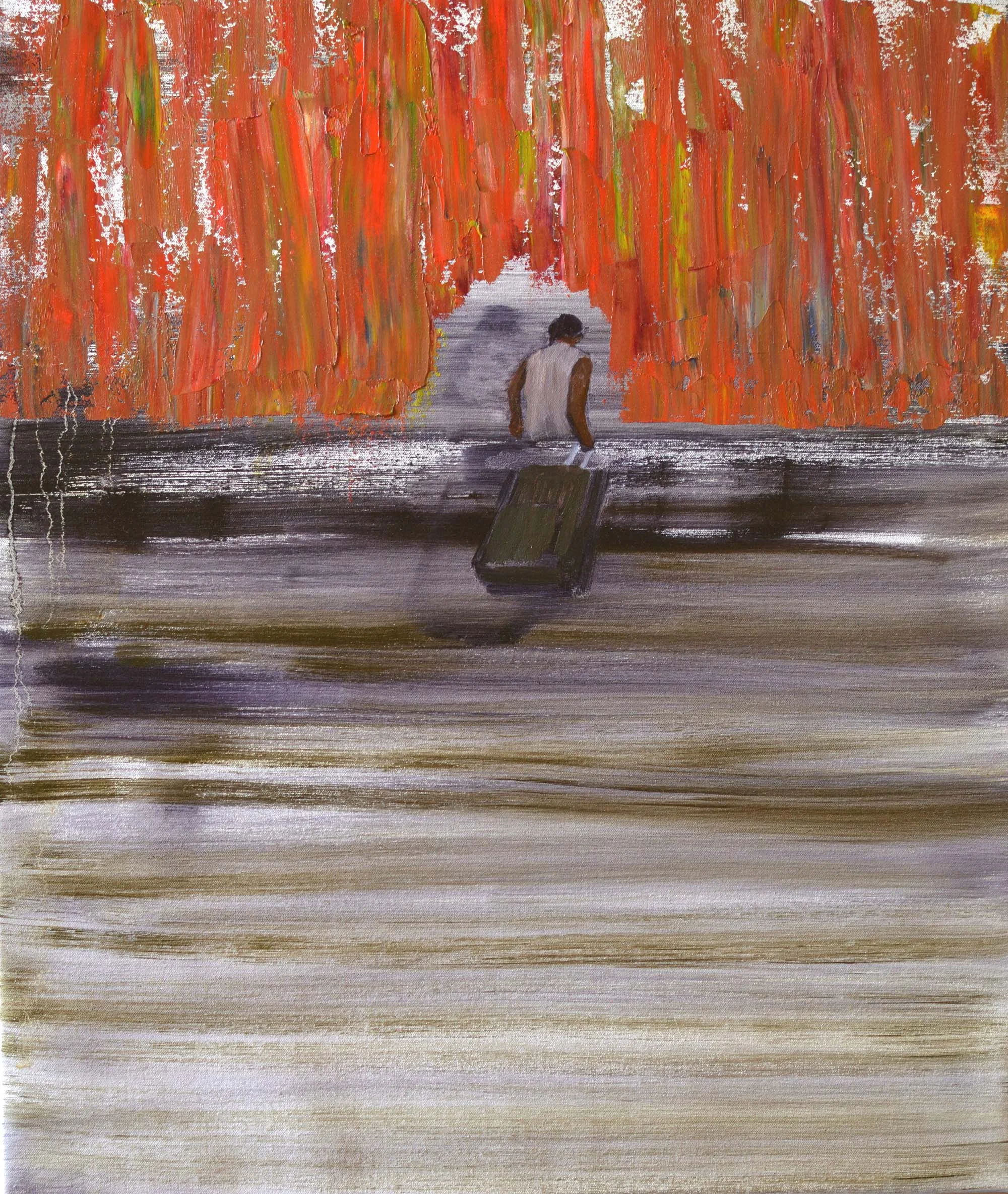 Sarah Gosling, Bodybag oil on canvas, 56x67cm, available