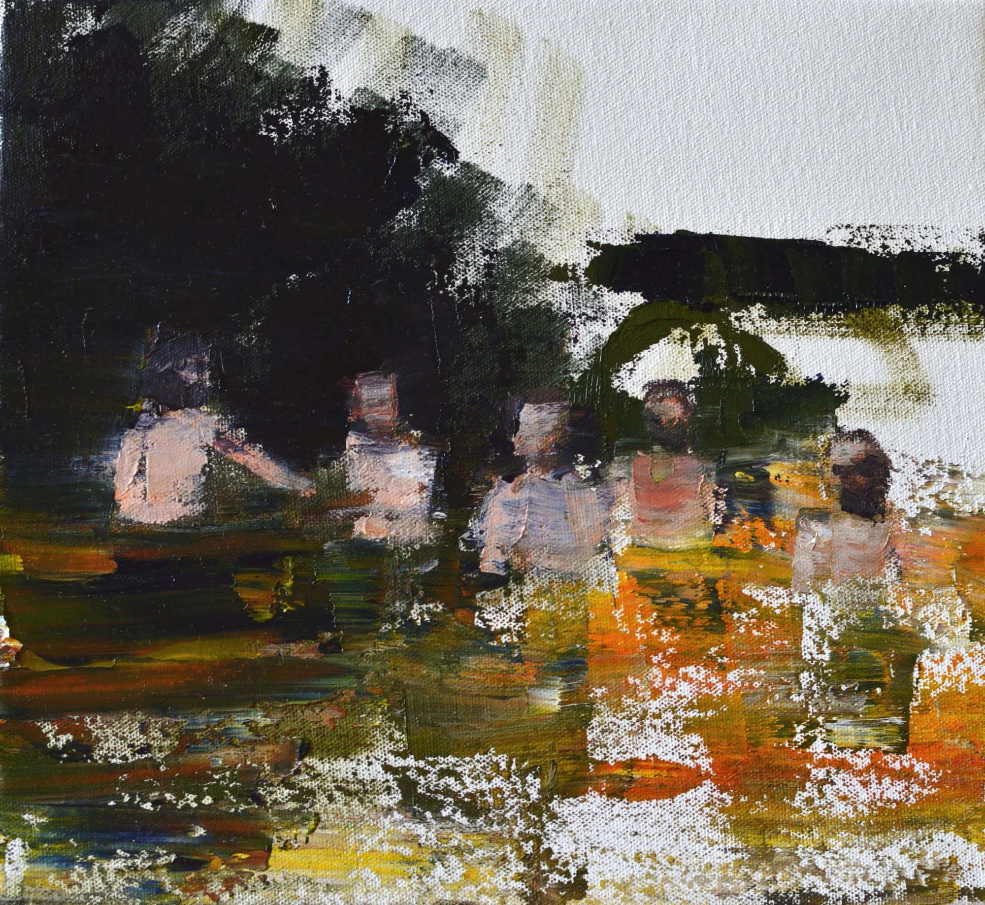 Sarah Gosling, Drowning oil on canvas, 28x25.5cm available