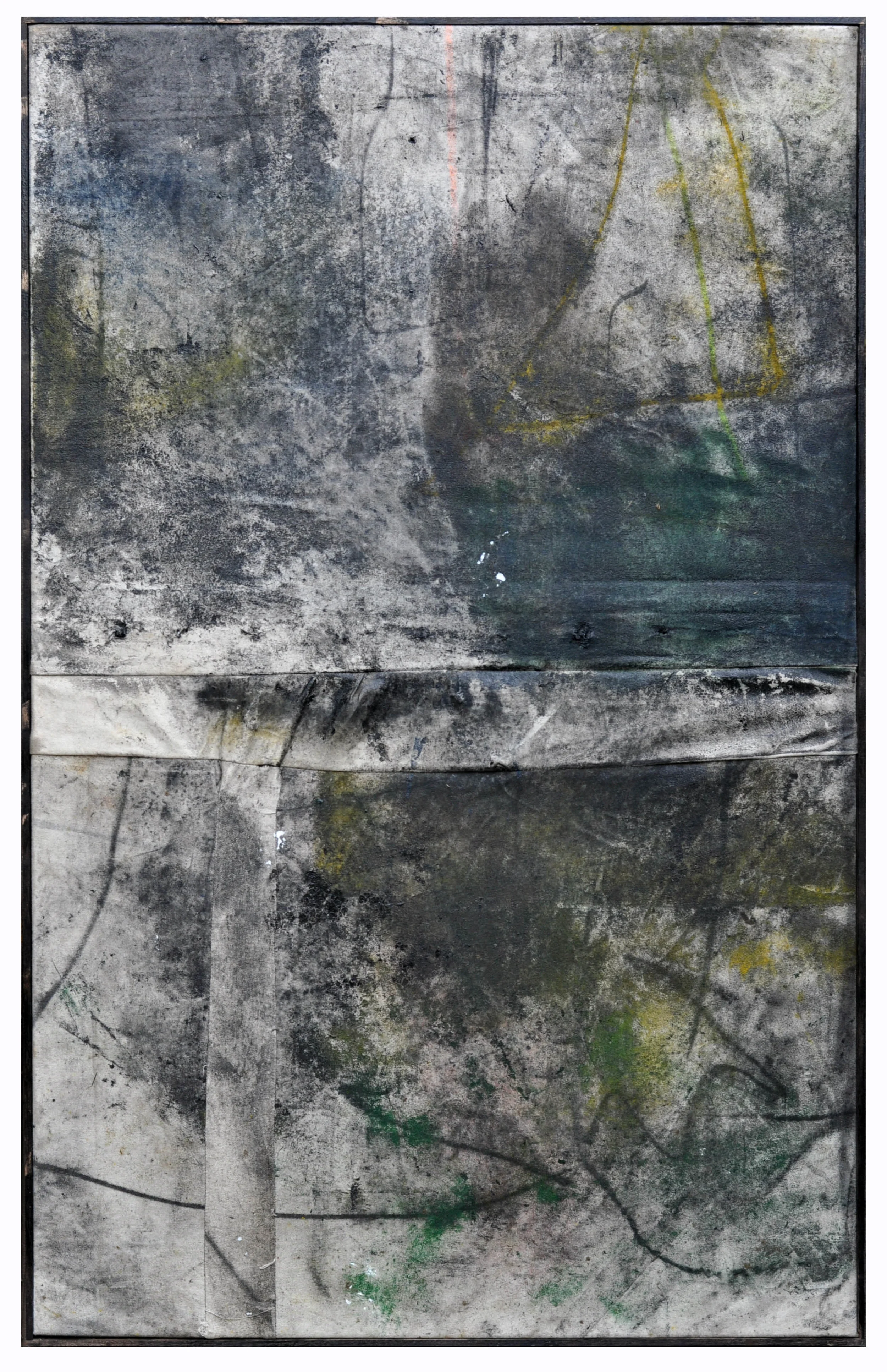 Ryan McGennisken, Pasta 78 x 124 cm, spray paint, thred, on canvas, oak frame, available