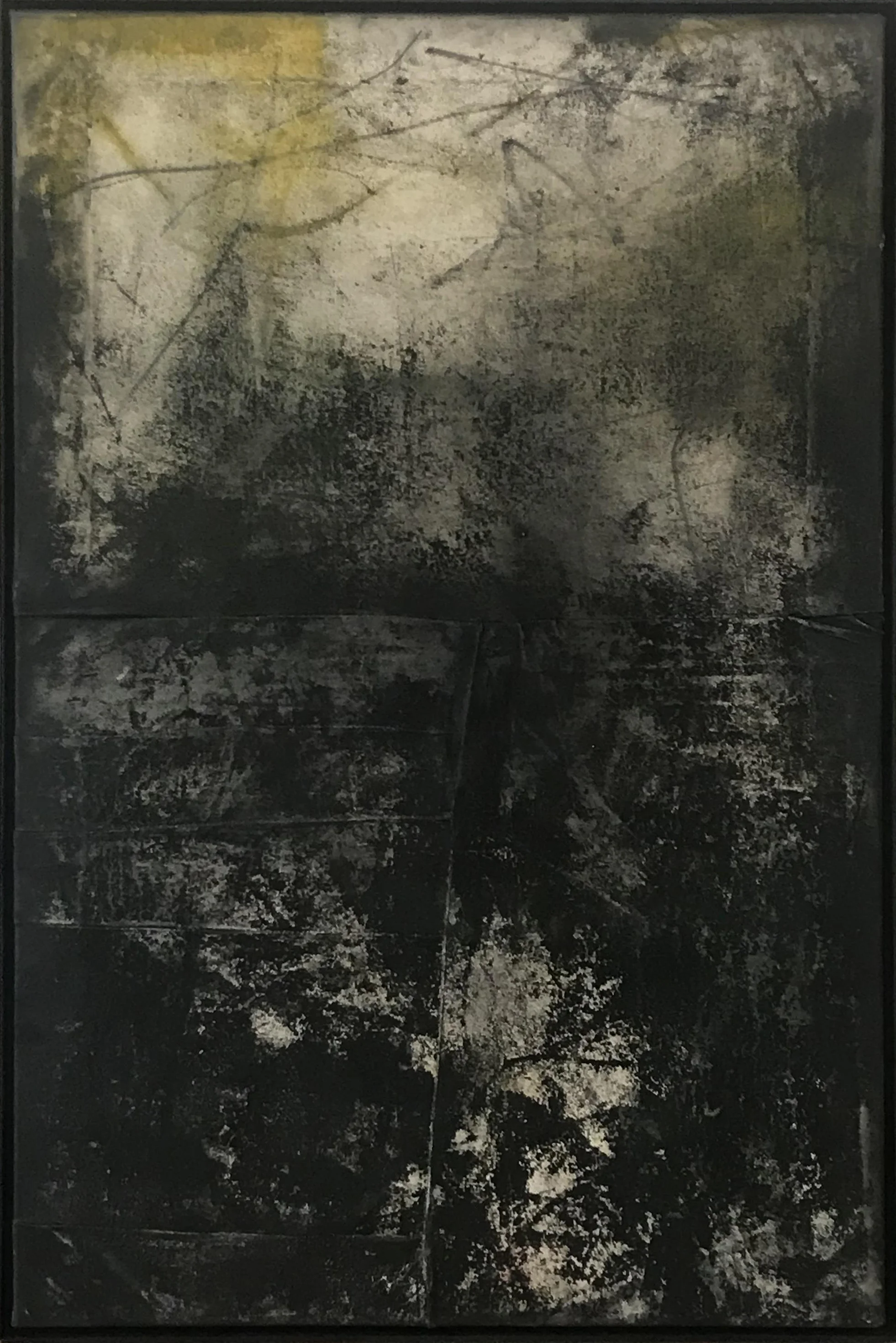 Ryan McGennisken, Smoke Alarm 78 x 122 cm, mixed media on canvas, available