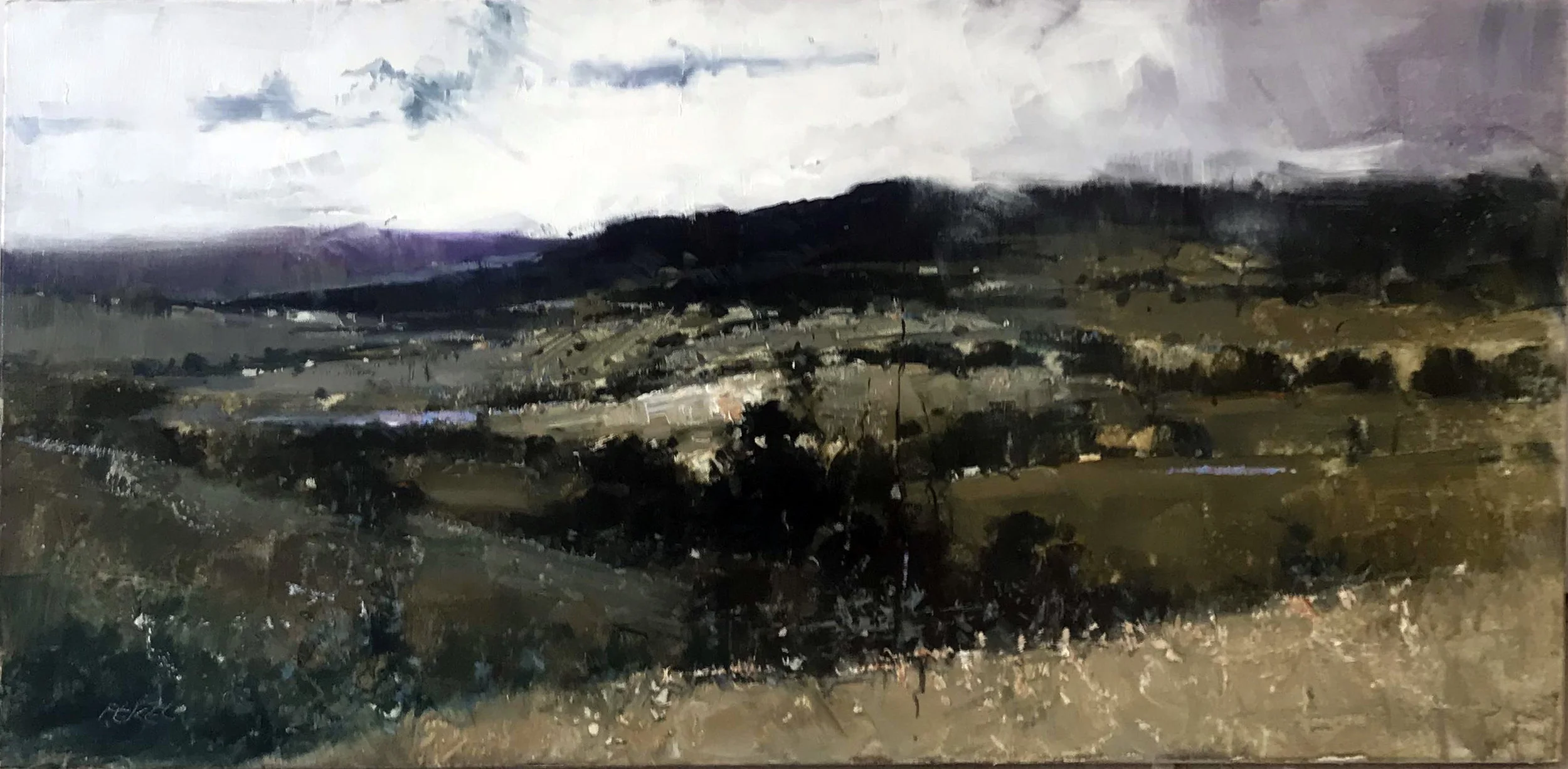 Herman Pekel, Snowy Mountains 1 oil on canvas, 92 x 46 cm, available