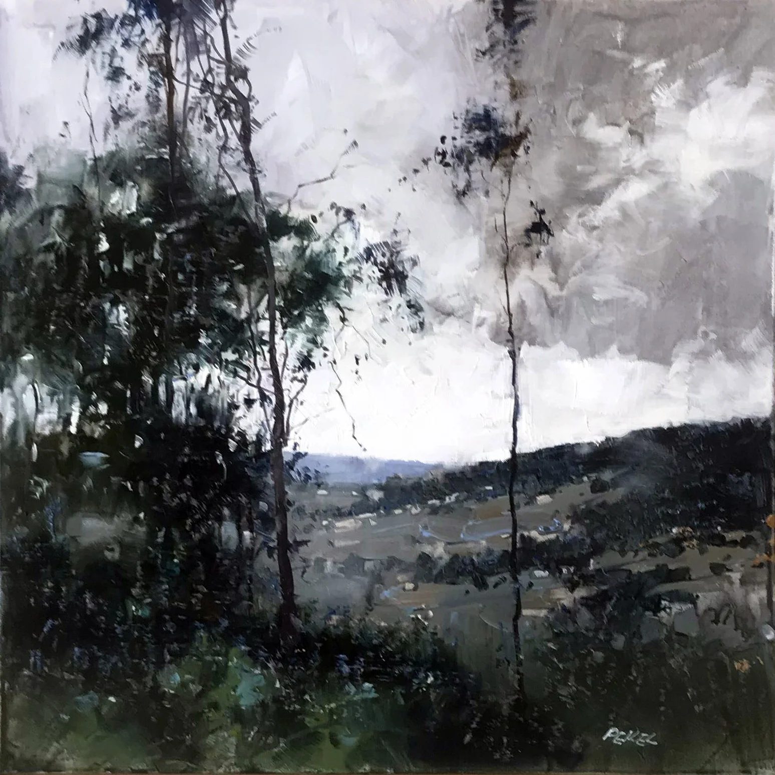 Herman Pekel, Snowy Mountains 3 oil on canvas, 61 x 61 cm, available