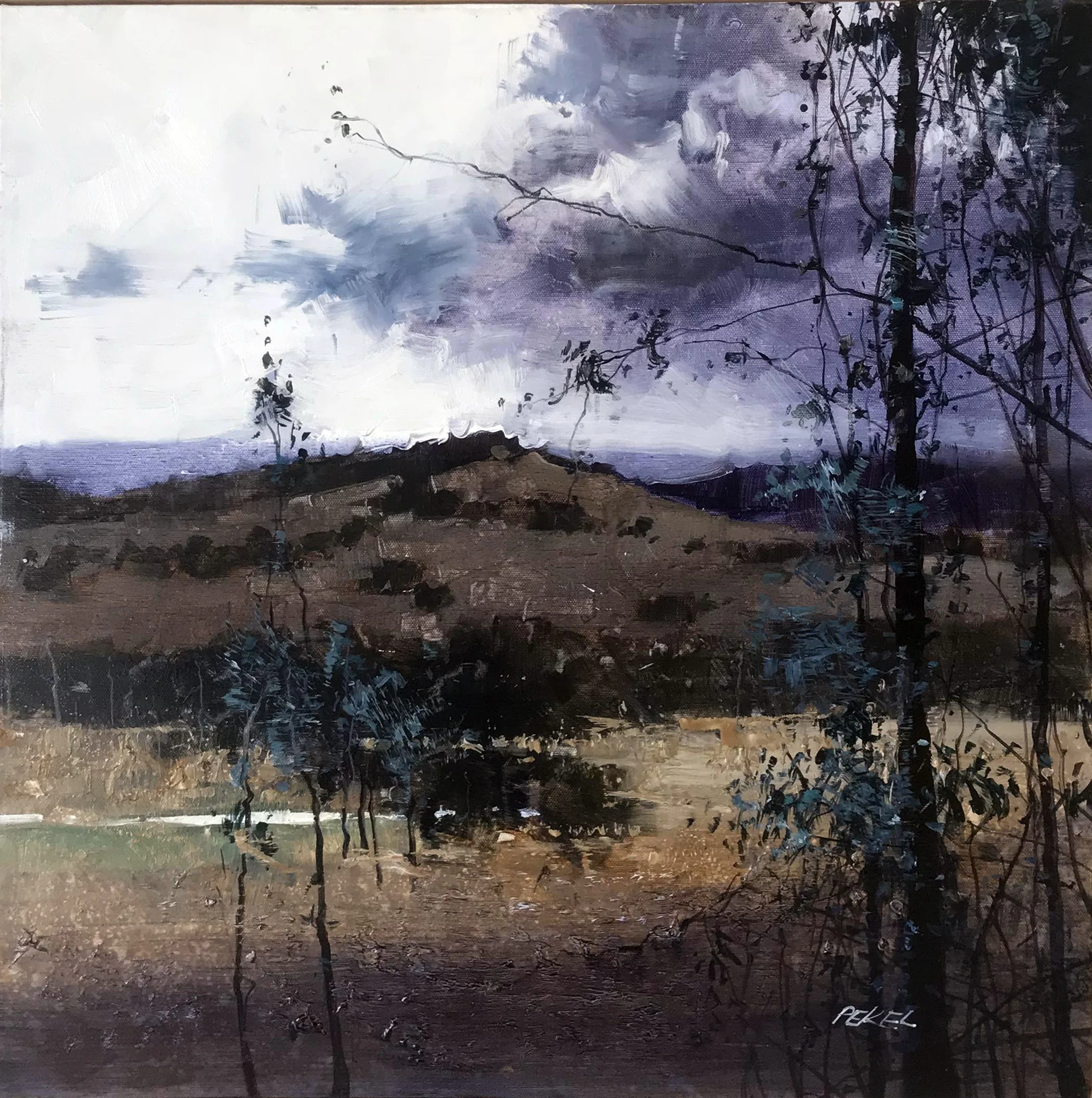 Herman Pekel, Snowy Mountains 5 oil on canvas, 61 x 61 cm, available