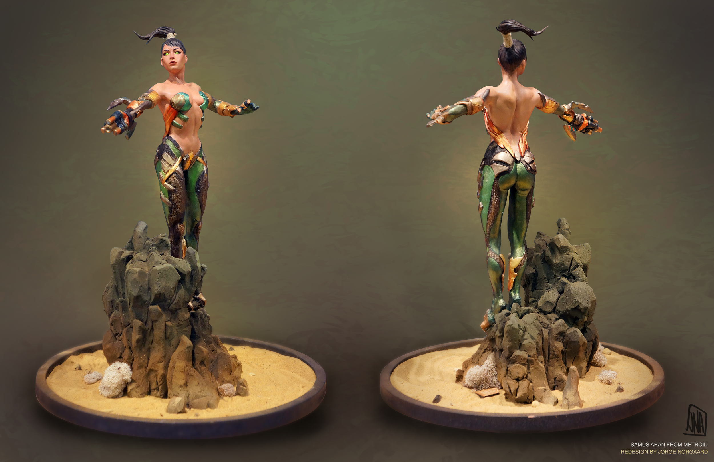 16" tall maquette / molded and casted in urethane / Chavant clay for base
