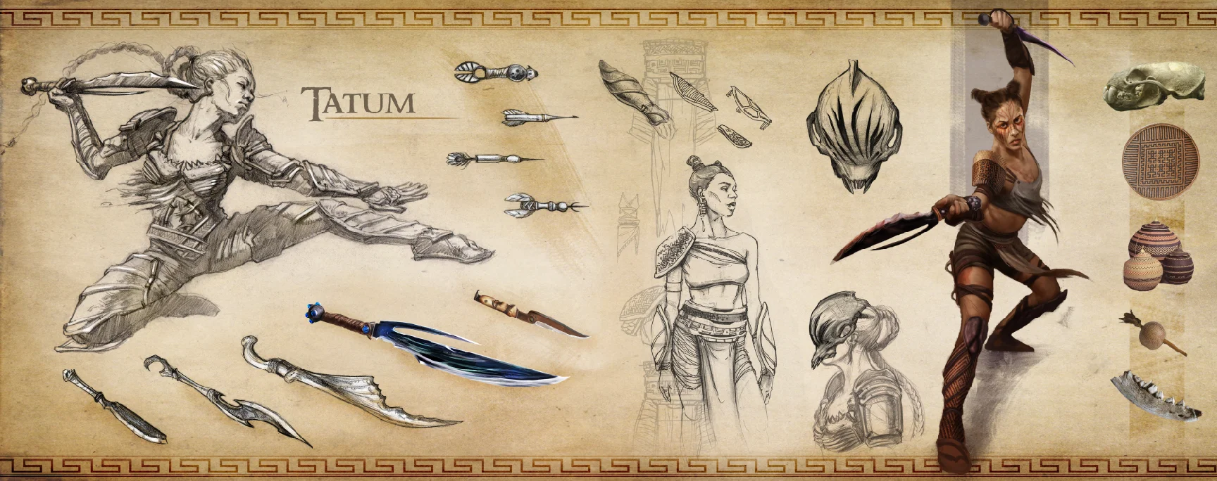 Character and Costume design for Tatum, one of the main characters of my personal project Tribes of the rock. 