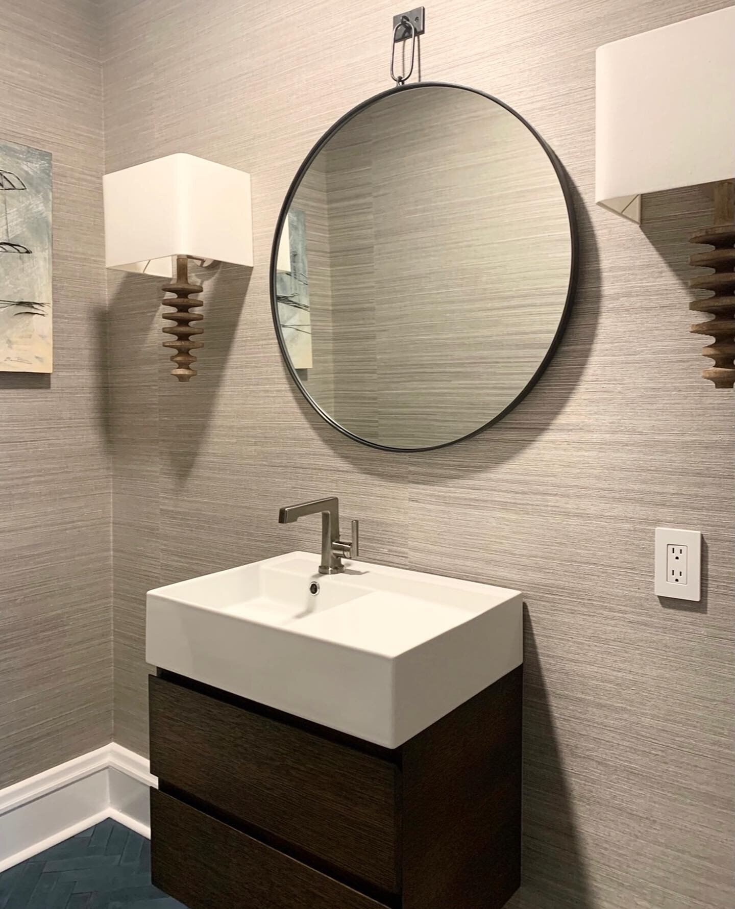 The many phases of design from conceptual to fruition. Can&rsquo;t wait to finally shoot this massive Fan District project from 2019 to 2020. Custom walnut vanity designed by SHS and fabricated by the talented @daniel_rickey_furniture Scroll to see o
