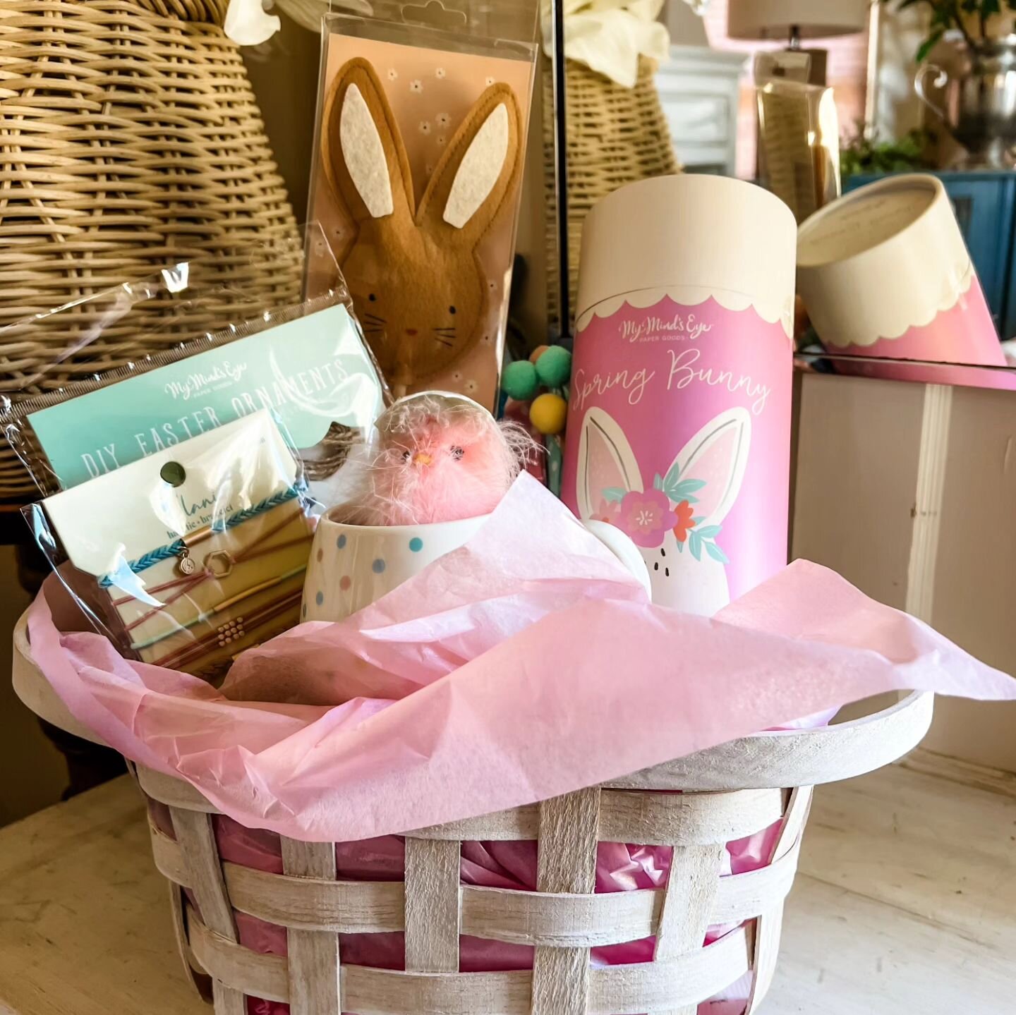 This Saturday, during our Bonus Shopping Day, we'll have everything you need to create your own Easter baskets! Or, if you need a little inspiration, we can help! From chocolates to puzzles, to earrings and mugs, we have it all! Hop on over - Saturda