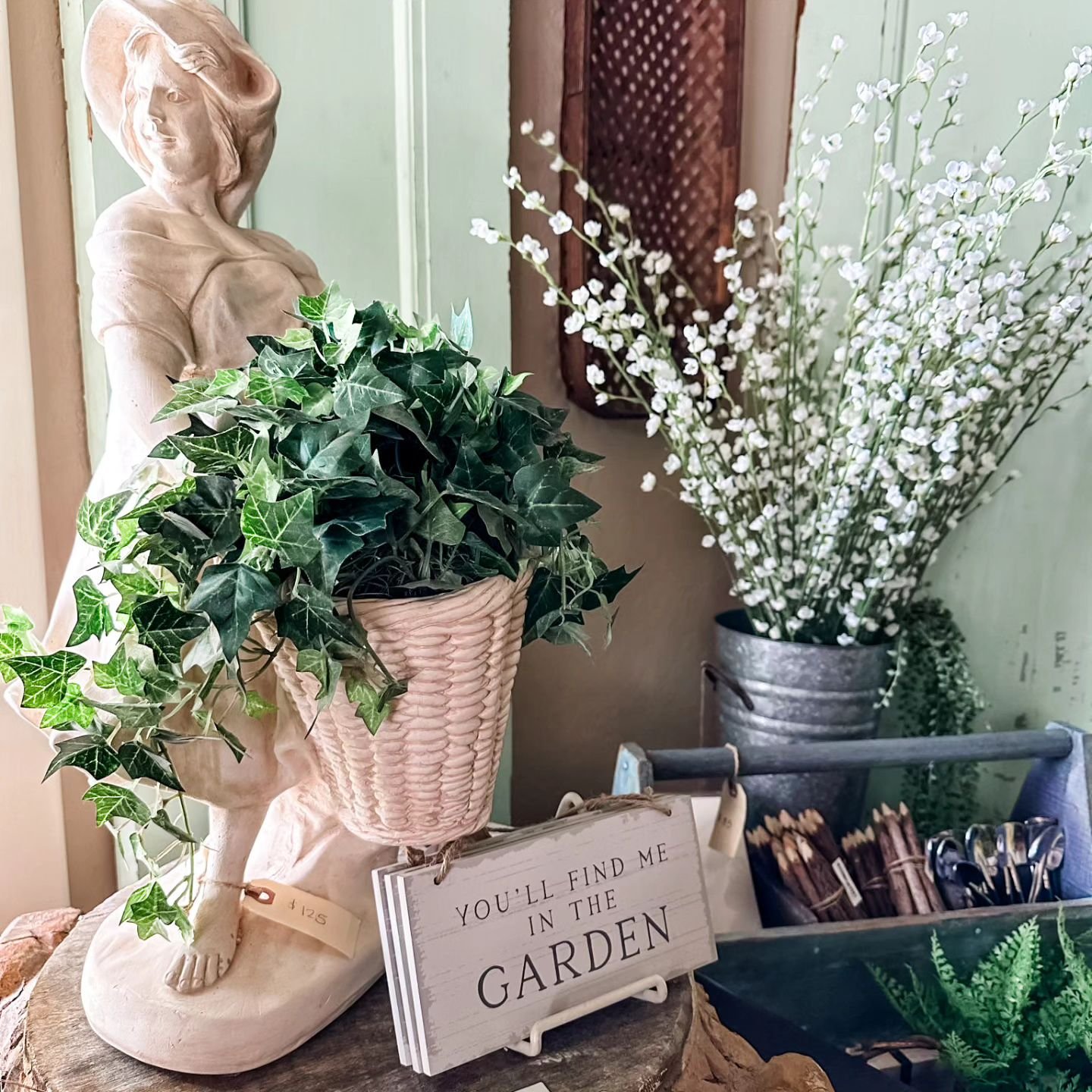 You'll find me in the garden this next weekend - April 19-21!

#whycv #gardeninspiration #popupmarket #popupshop #springflowers #springfauxflorals #GardenHomeDecor