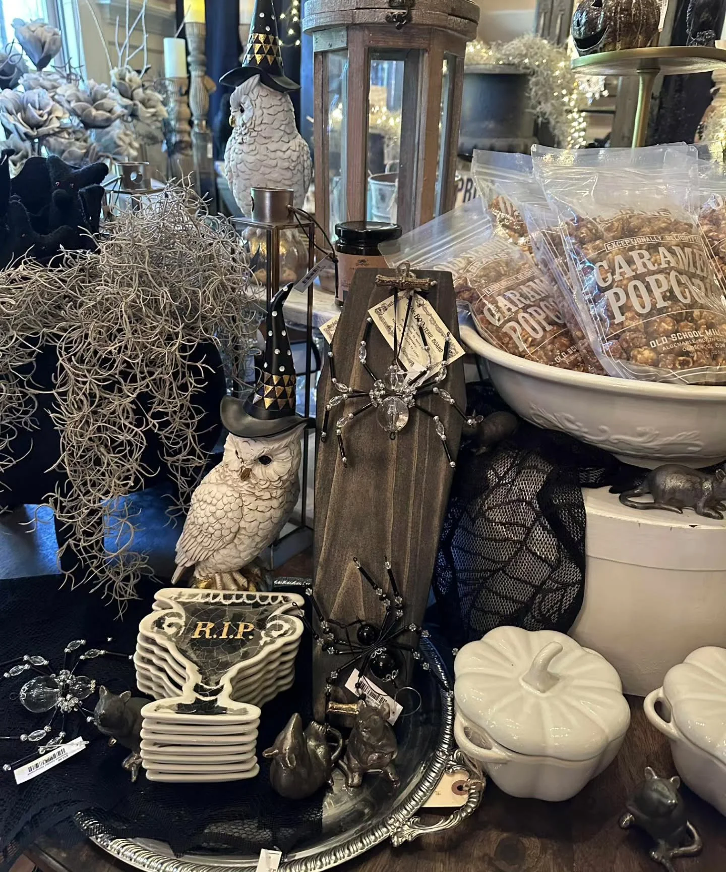 The ghosts and ghouls of Eddy Street stayed up late into the spooky hours restocking the shop! Doors are OPEN for our Midnight &amp; Magic Pop-up! Fly on over and enjoy delicious churros from @sweetheartchurroco !
