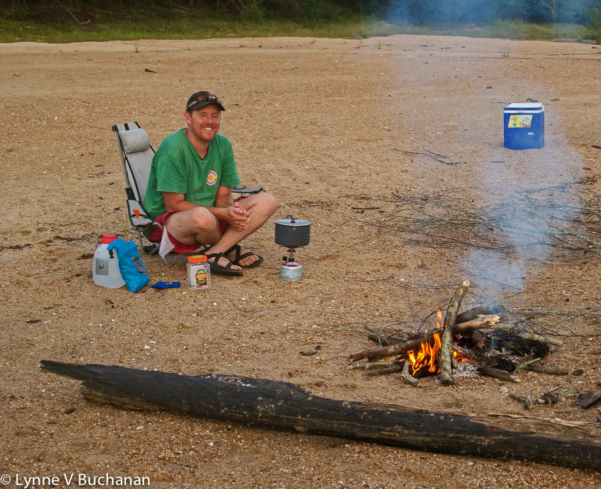 Jason Fults Supervising the Start of the First Bonfire
