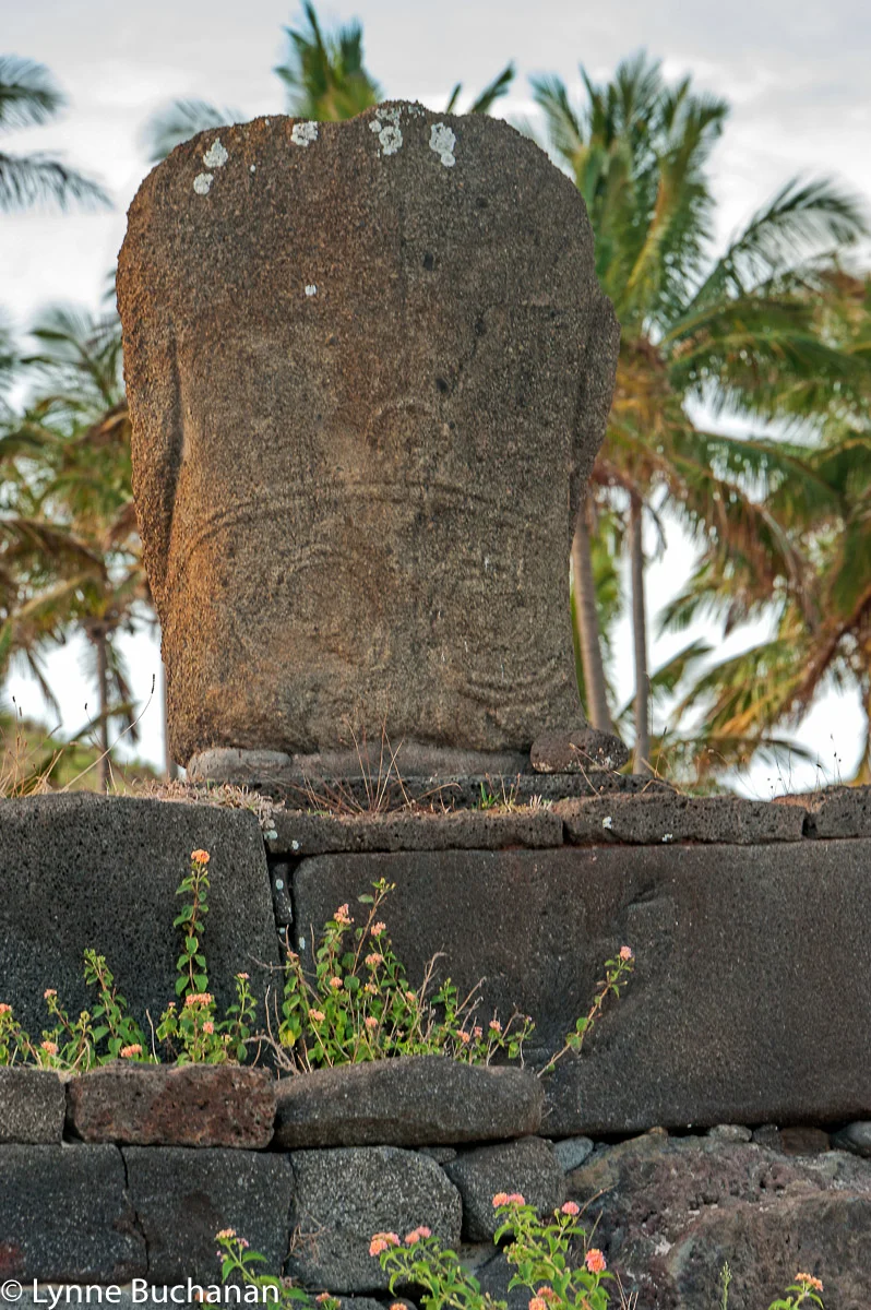 Carving on the Back of a Moai, Anakena Beach