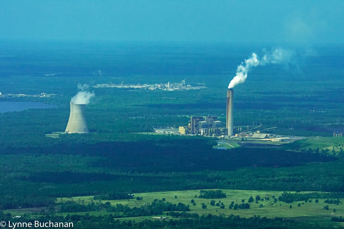 Seminole Electric Power Plant with the Saint Johns River, the Georgia Pacific Plant, and the Confluence of Rice Creek and Crystal Cove