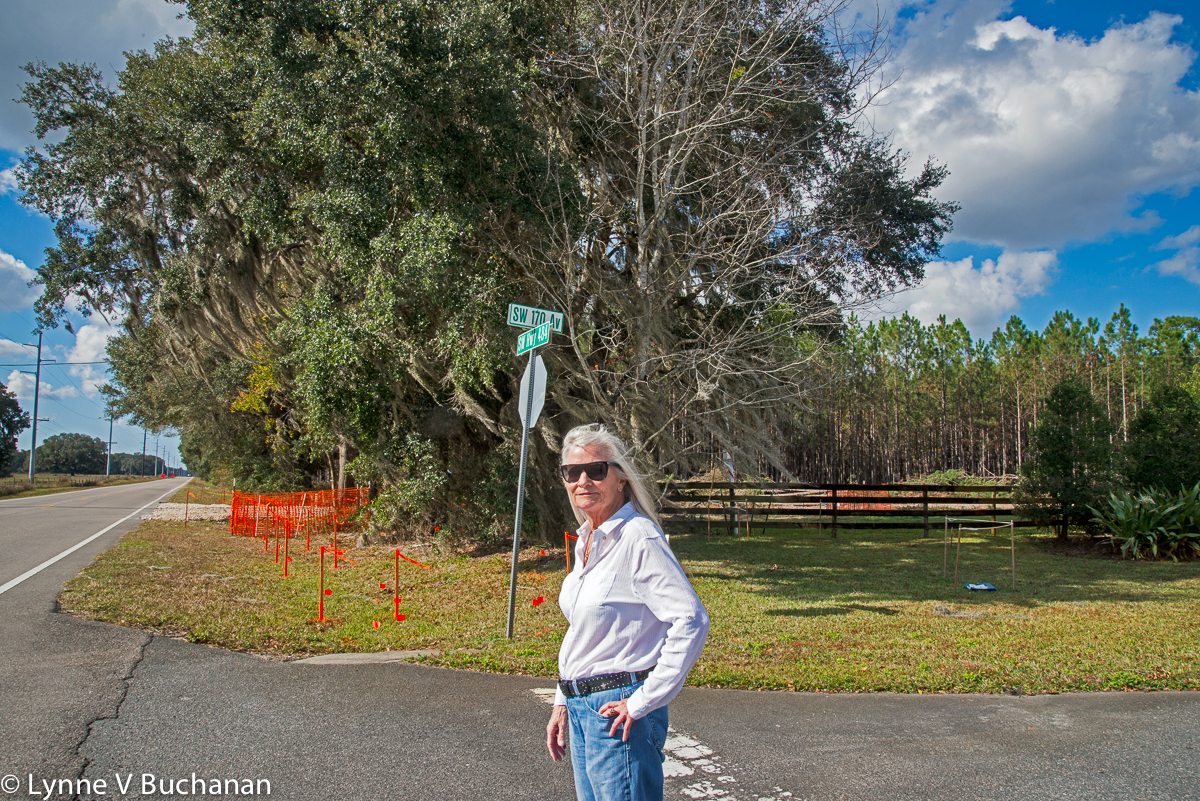 Connie in the Driveway of a Planned Development that Now Abuts the Pipeline
