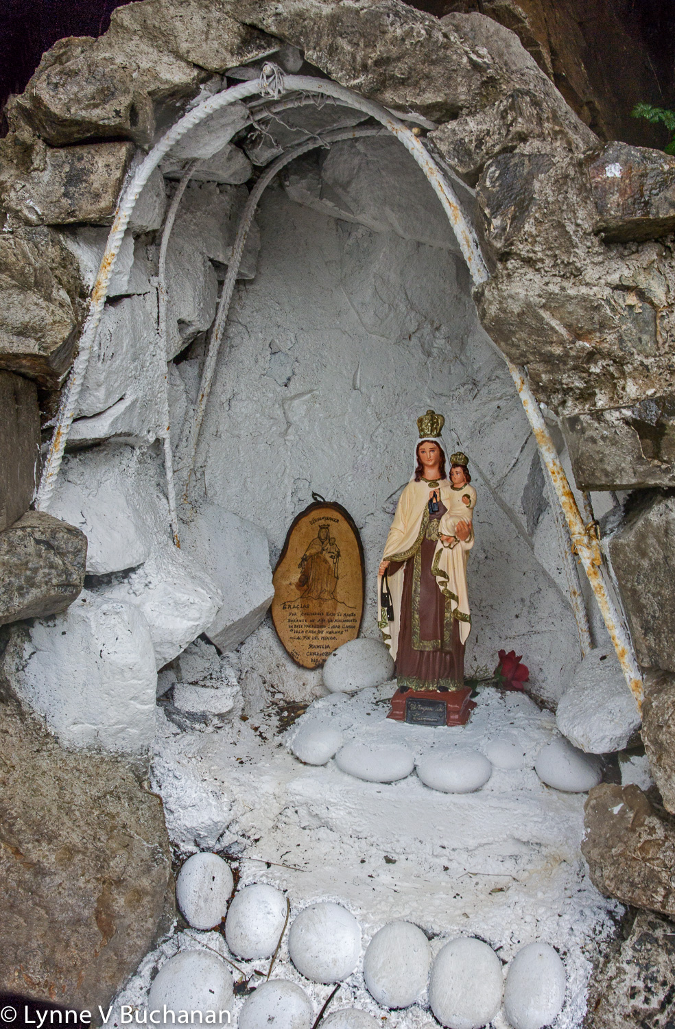 Niche in the Cliffside with Madonna and Child Statue