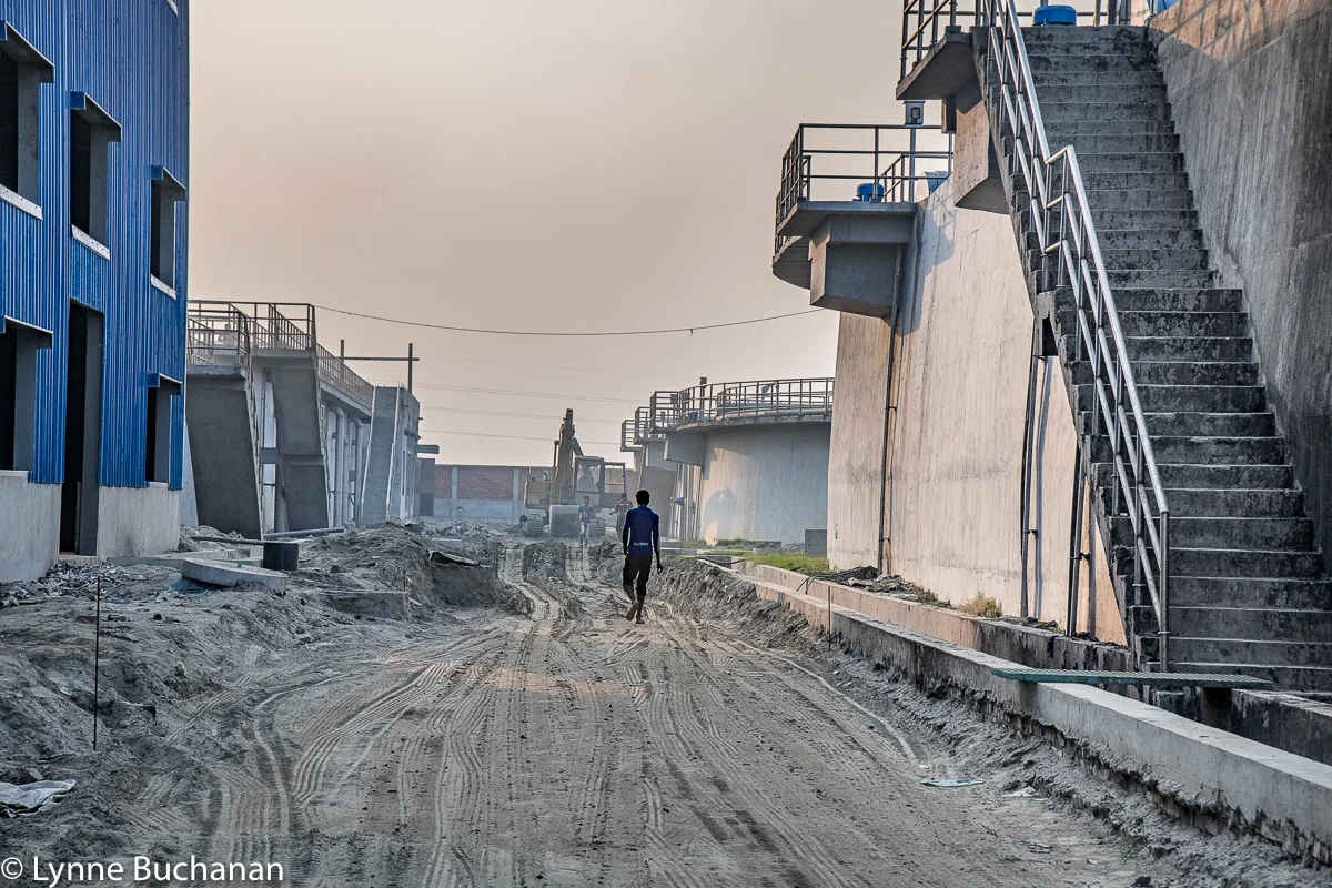 Worker at an Incomplte CETP Plant at Savar Tanner Park