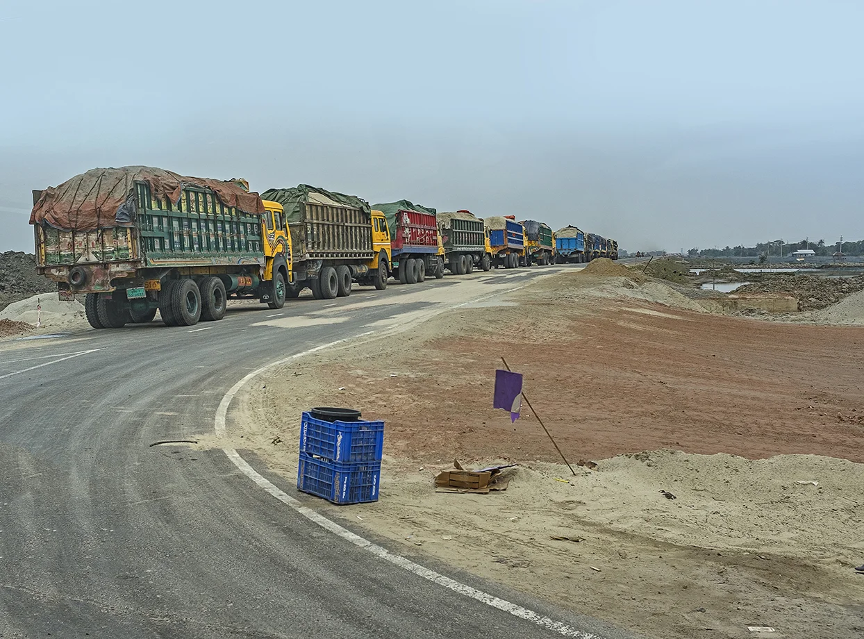Trucks Going to the Rampal Power Plant Construction Site