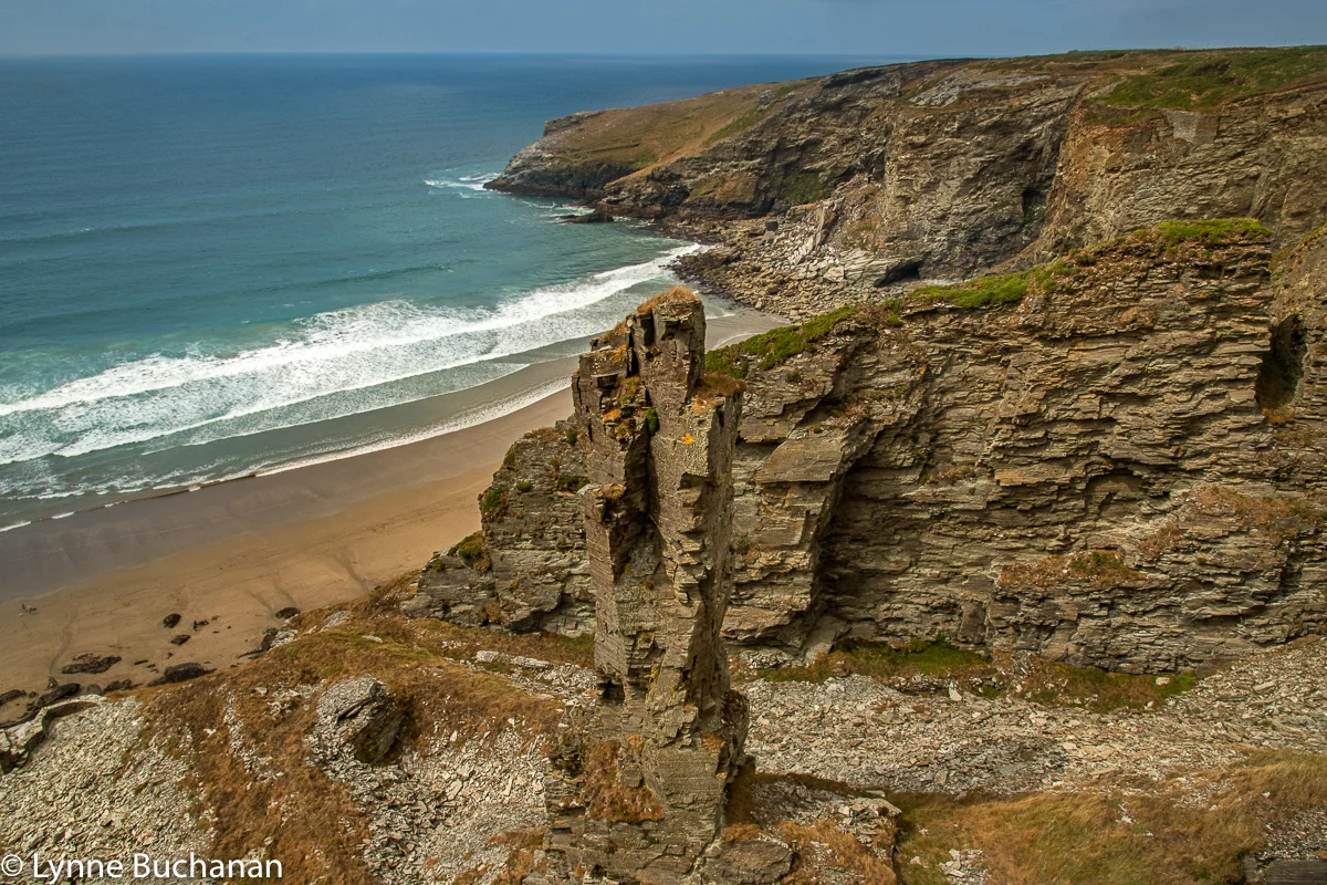 Tintagel Rocky Coastline with Sea Stack