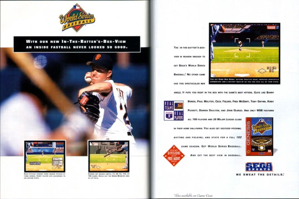Print ad for World Series Baseball in Electronic Gaming Monthly(EGM)