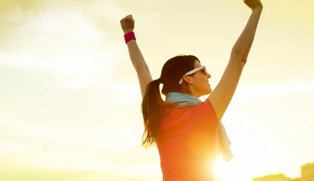 happy successful young woman