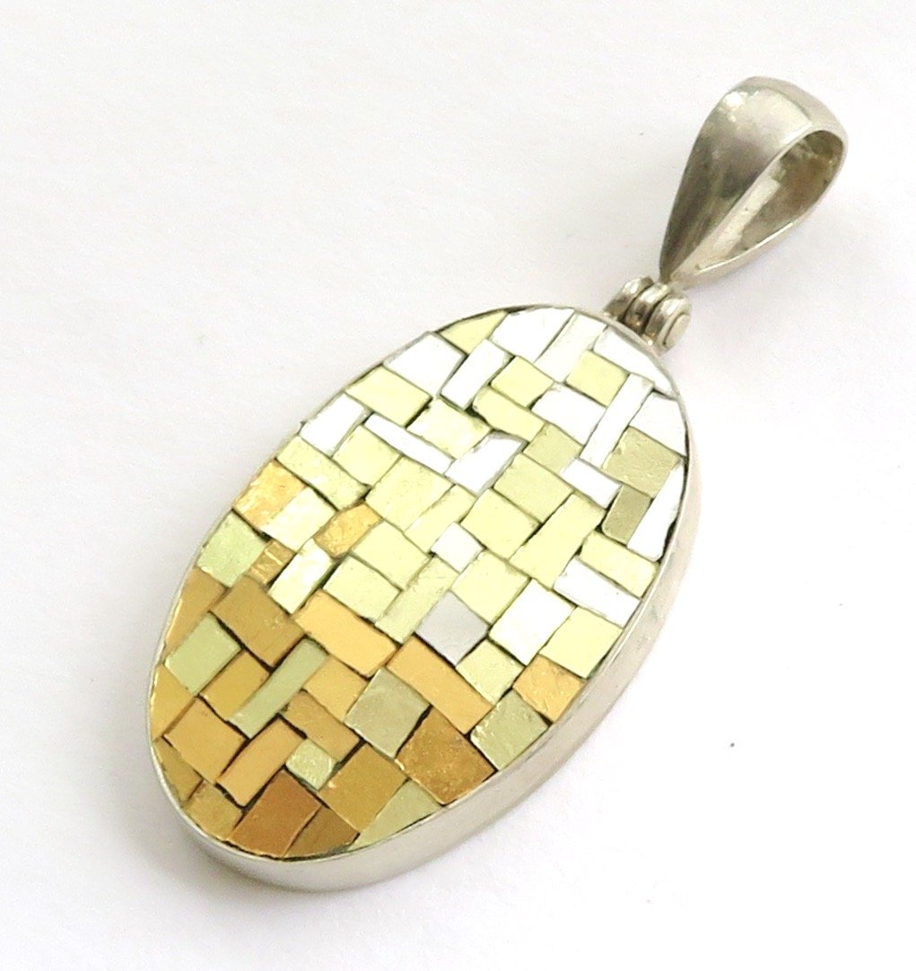 Silve to Gold Oval Pendant
