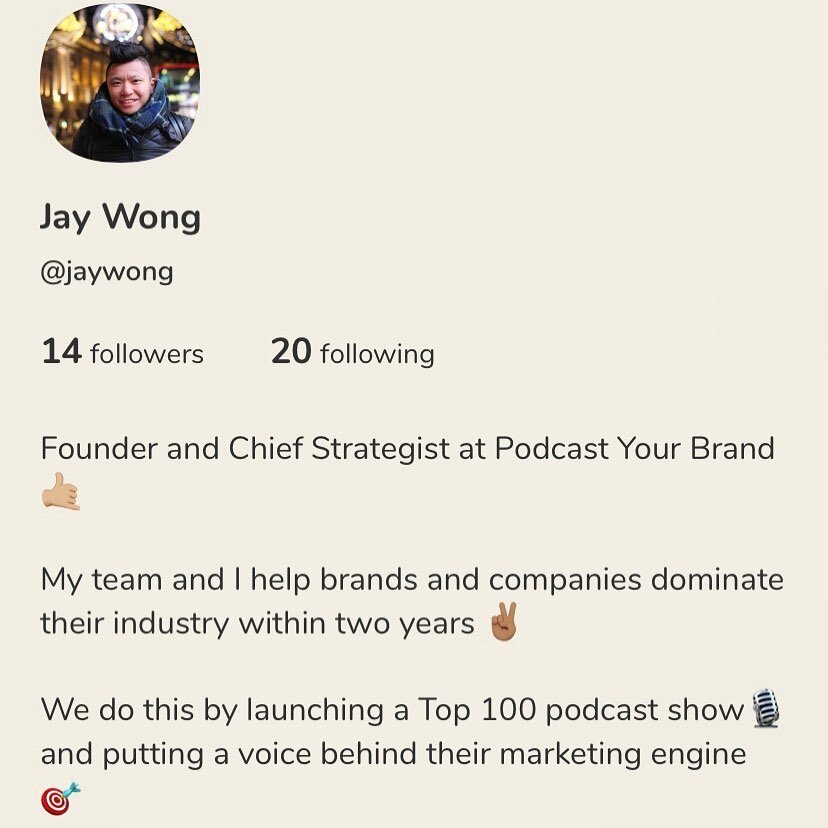 FIRST MOVER ADVANTAGE 🎯
Who do you think is already doing interesting things on @joinclubhouse ?!? Let&rsquo;s celebrate those first movers!!

Add me on there @jaywong 

Looking to join the party 😎✌🏽

ps. Shout out to @yaseminamplify for the invit