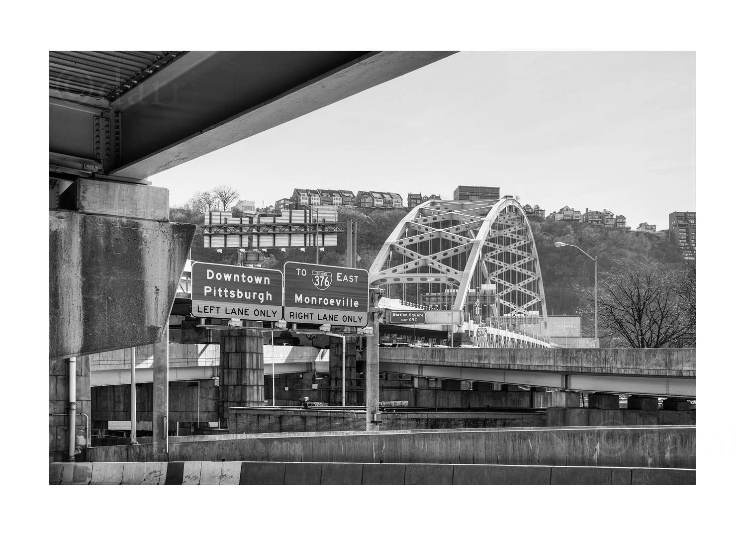 I-376 at the Monongahela River and the Fort Pitt Bridge
