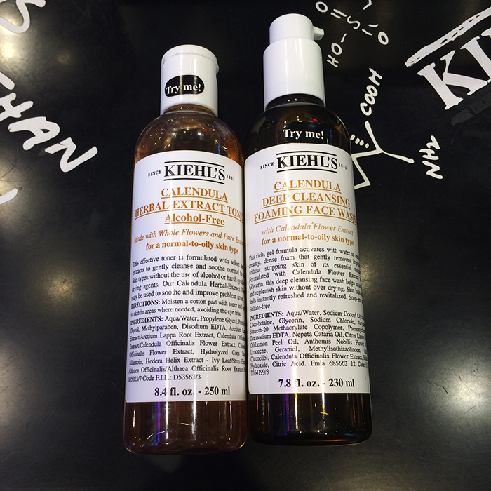 Kiehl's Calendula Deep Cleansing Foaming Face Wash & Calendula Herbal Extract Alcohol-Free Toner