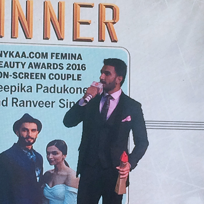 Ranveer Singh At The Nykaa Femina Beauty Awards 2016