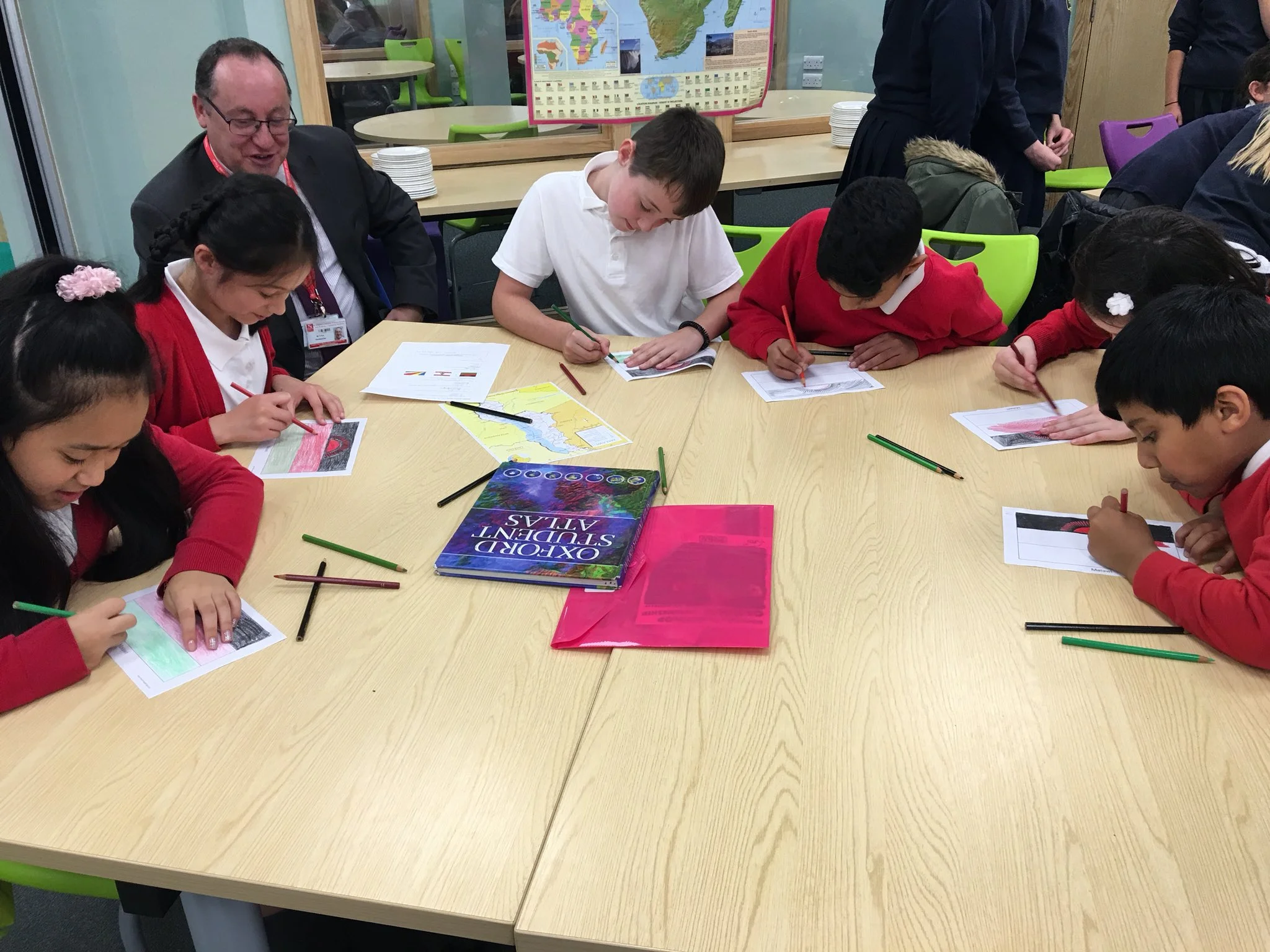 Photo: Mr Pye and students at the the Global Learning event