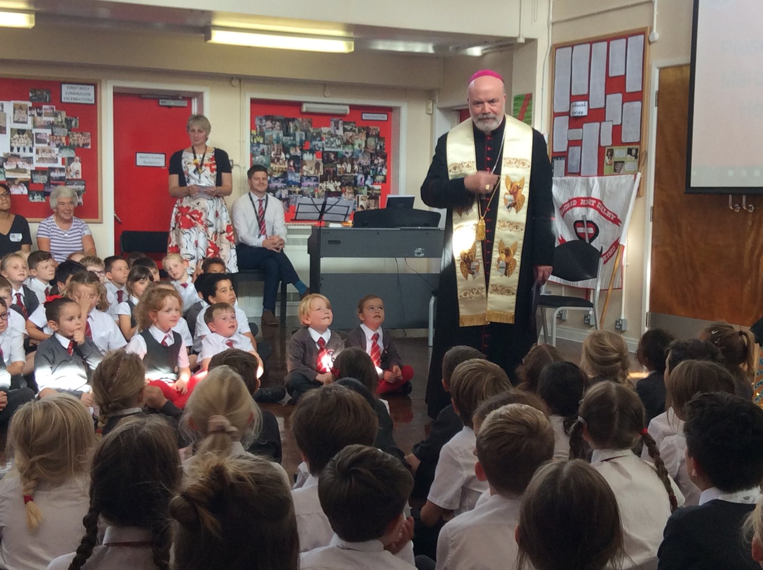 Bishop Marcus receives an enthusiastic welcome at Sacred Heart