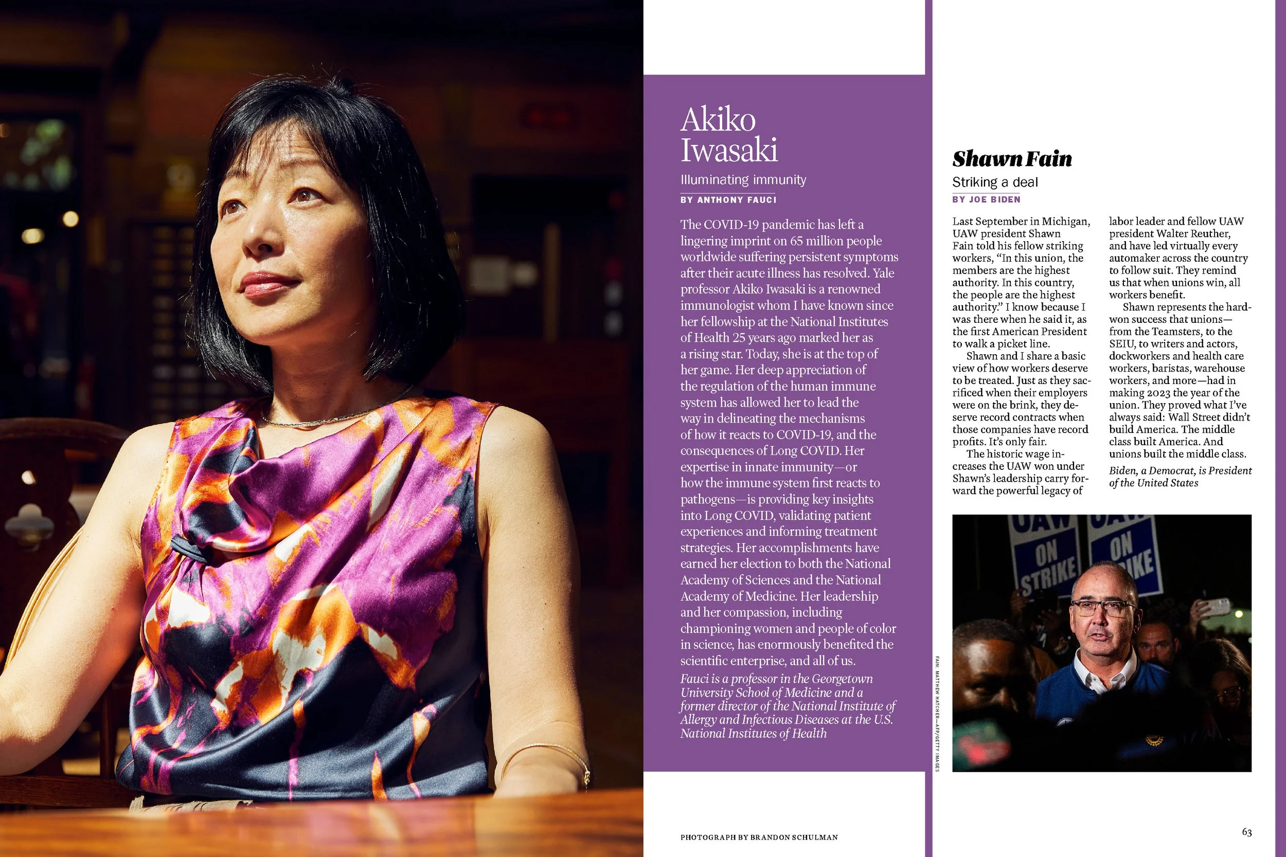 Art Direction and Design for TIME100; Photo Editor: Dilys Ng; Design Director: Victor Wiliams; Creative Director: DW Pine; Illustrations: Jordi Ferrándiz
