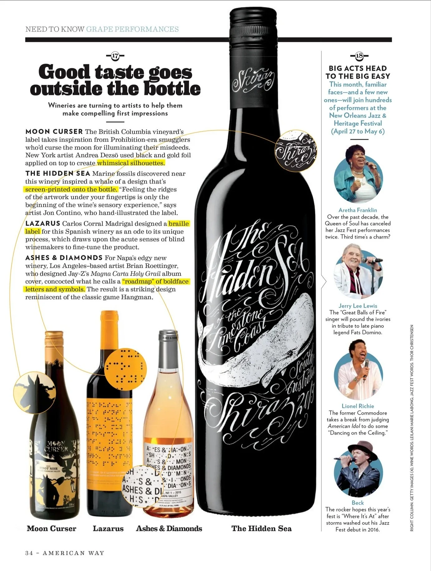 Assorted Designs for American Way and Celebrated Living magazines; Art Director: Shannon Casey; Photo Editor: Mark Mantegna; Editor-in-Chief of Celebrated Living: Eric Newell; Editor-in-Chief of American Way: Bill Kearney