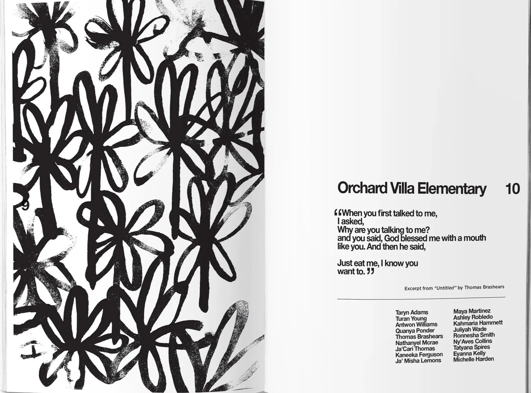 Layout designs and illustrations for The Sunroom: Poetry In Schools, an O Miami initiative. 