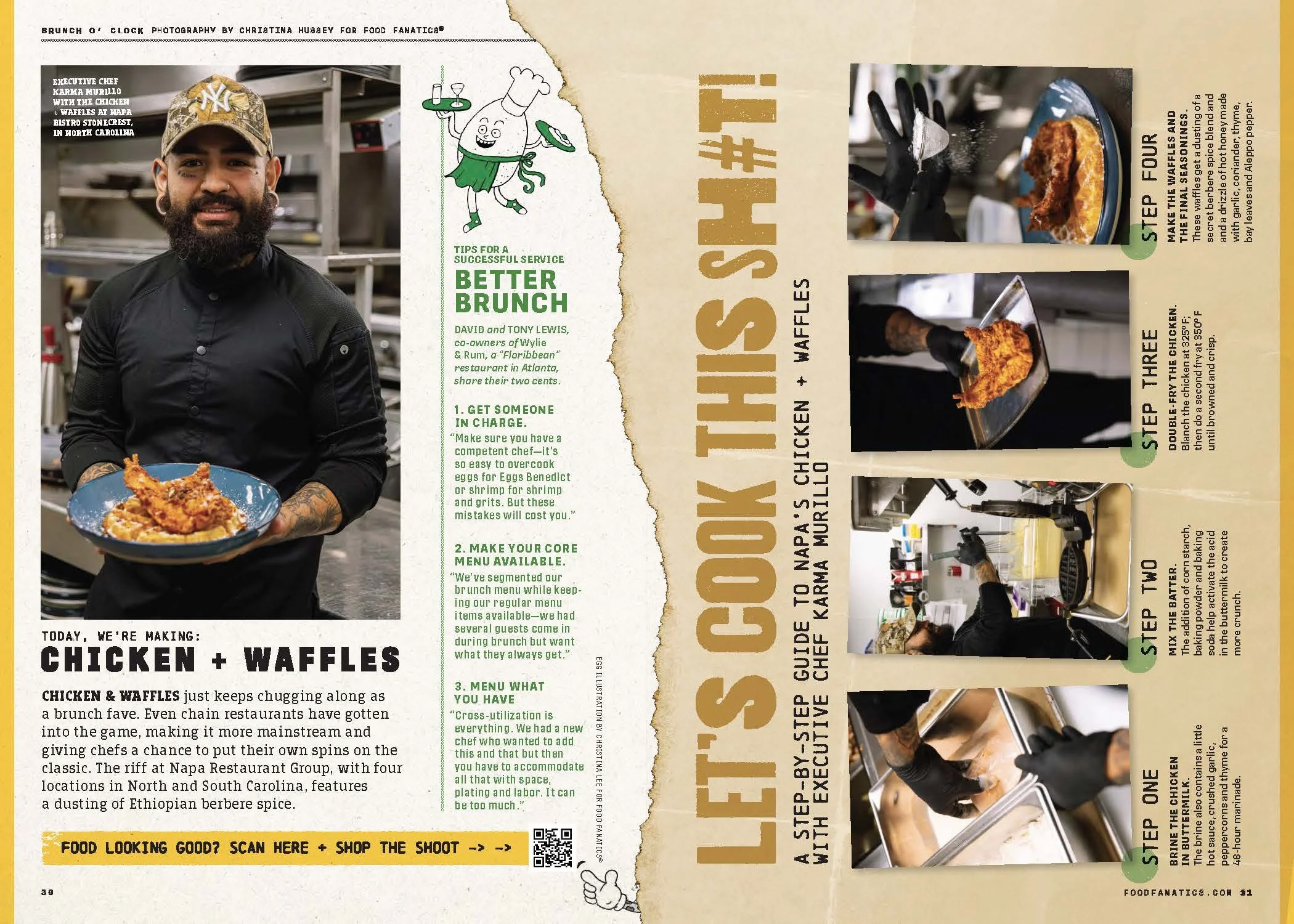 When I presented this layout, someone quietly said, "I love that egg." Favorite feedback to date.

Assorted Art Direction, Design and Photo Direction for Food Fanatics; Editor: Amelia Levin; Client: US Foods; Egg: Christina Lee