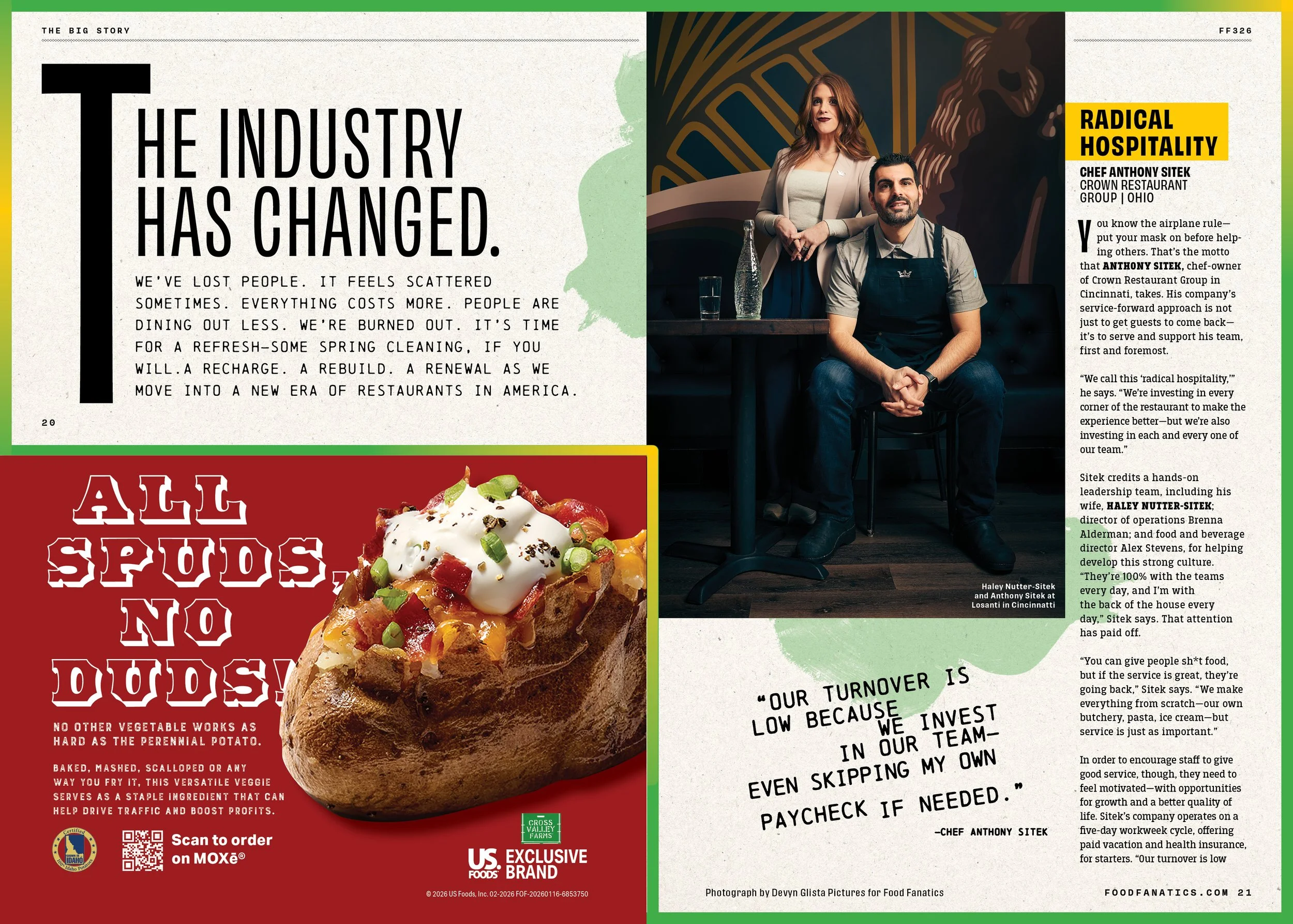 Assorted Art Direction, Design and Photo Direction for Food Fanatics; Editor: Amelia Levin; Client: US Foods