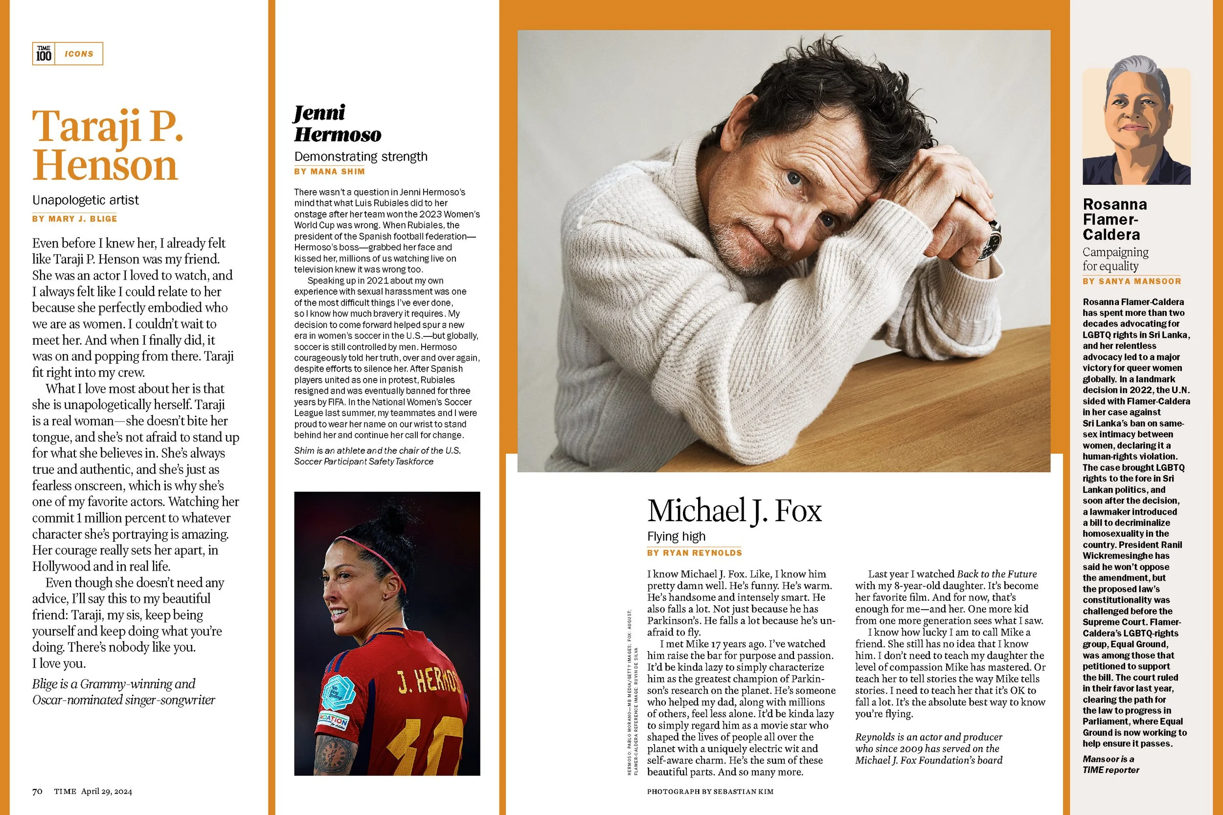 Art Direction and Design for TIME100; Photo Editor: Dilys Ng; Design Director: Victor Wiliams; Creative Director: DW Pine; Illustrations: Jordi Ferrándiz