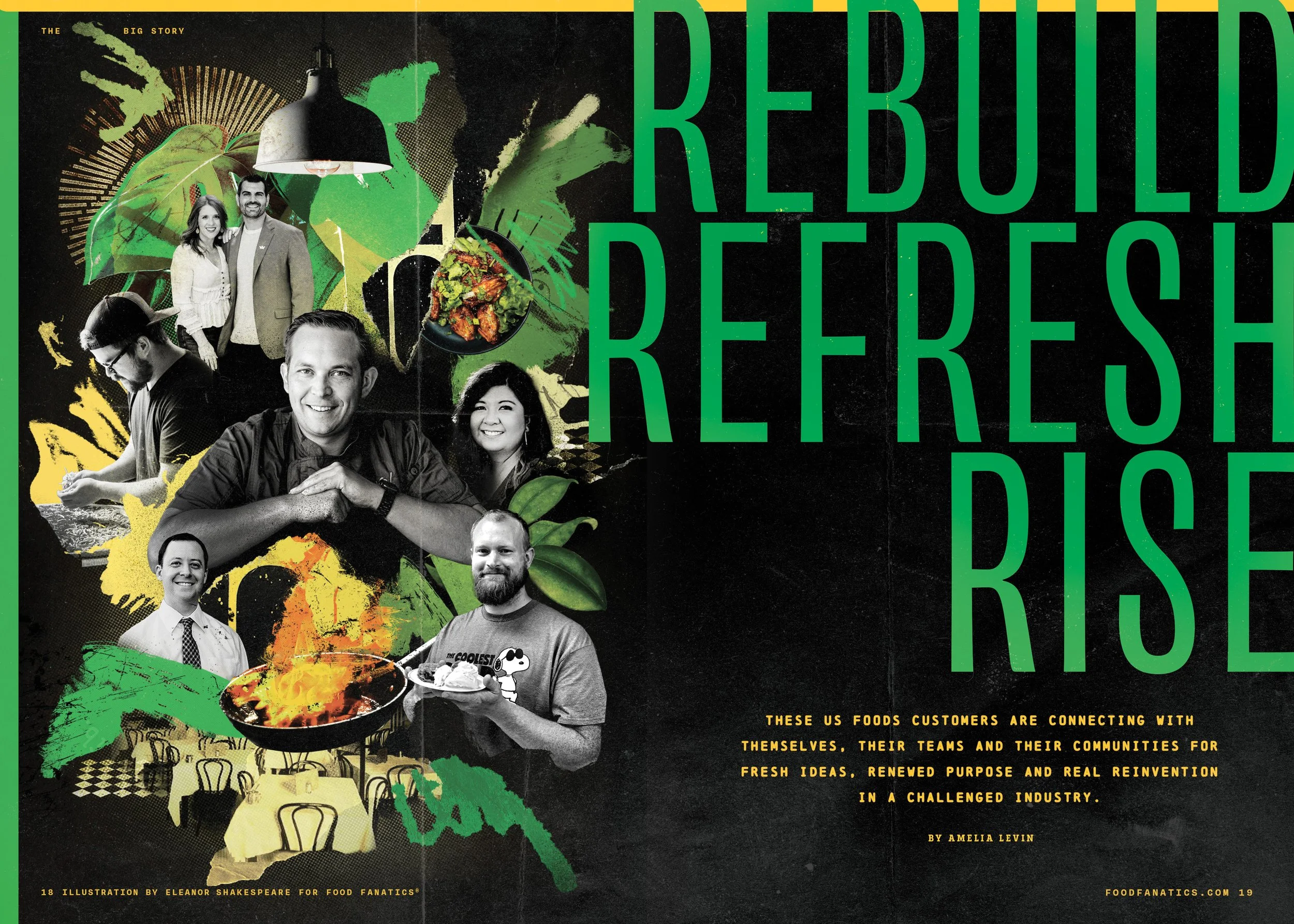 The cover story itself was about a collection of owners and operators. I collaborated with the illustrator Eleanor Shakespeare to make this one happen. 

Assorted Art Direction, Design and Photo Direction for Food Fanatics; Editor: Amelia Levin; Clie