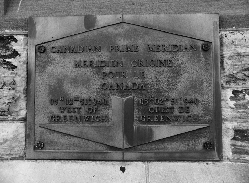 Sign indicating the Canadian Prime Meridian