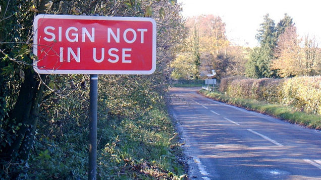 Sign Not in Use