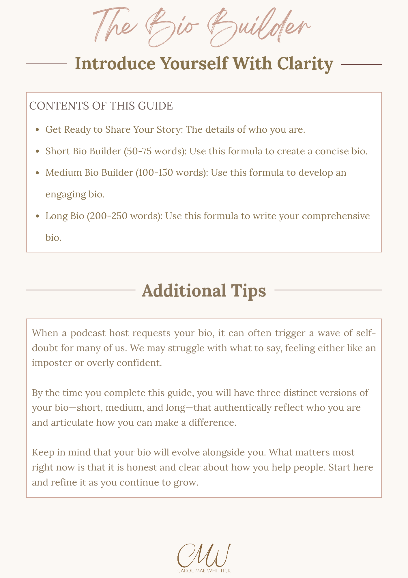 Podcast Guest Toolkit - Bio Builder