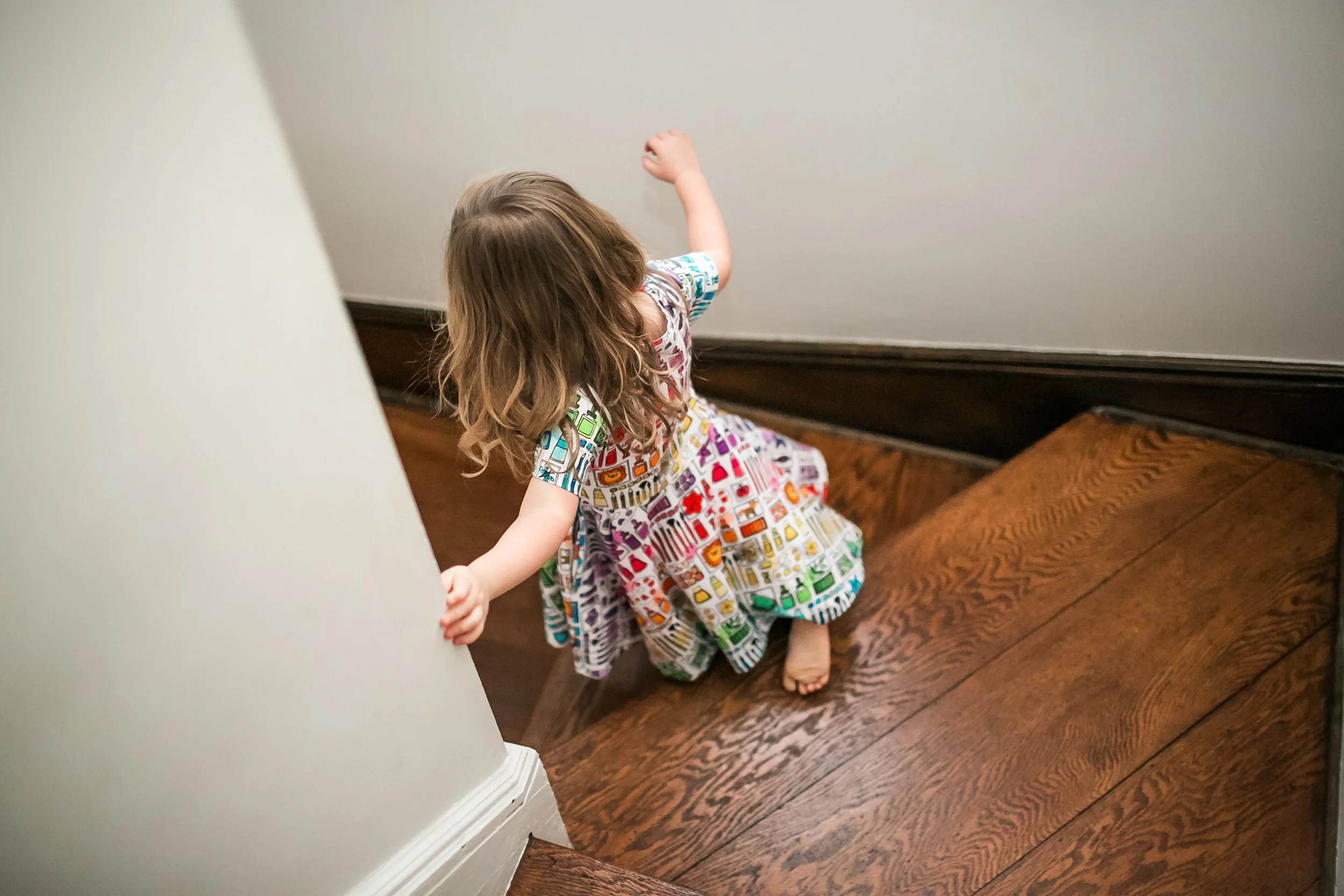 lisa-white-girl-walking-downstairs-south-orange-nj.jpg
