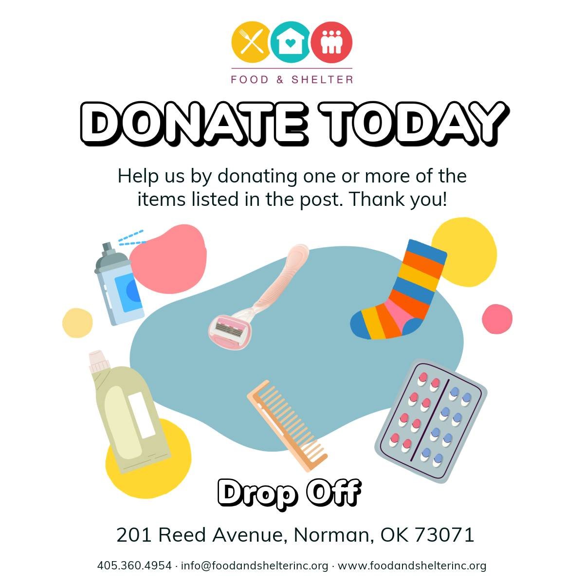 Hi friends! 🥰 For today's #WishlistWednesday, we're looking for donations of the following much-needed items. We are currently in need of:

- Laundry Soap
- Socks
- Razors
- Combs
- Deodorant
- Cold/flu meds

We're looking for friends to drop off th