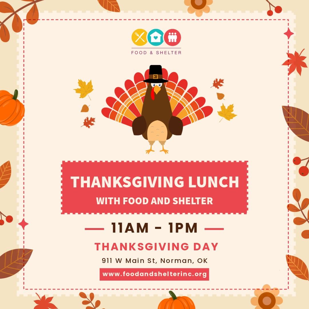Our annual Thanksgiving lunch at Norman High School is just around the corner! 🍁🦃🍽🥧🏈

This event is FREE for everyone, but we need a few more DONATIONS to make it possible! 🤗✨🤩

🎁 Donations can be dropped off at 201 Reed Avenue in Norman. Cel