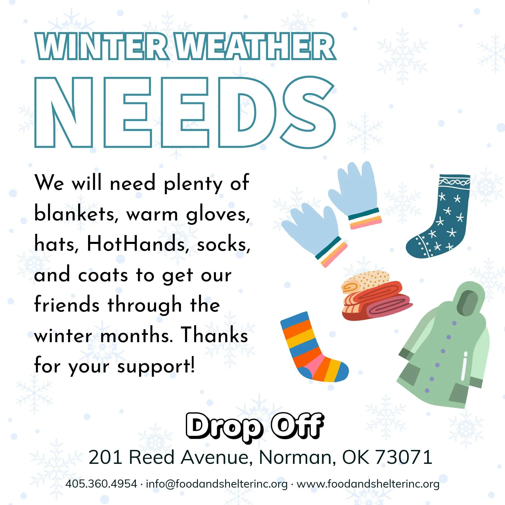 Looks like next week will be slightly warmer, but with winter weather ahead, our friends need some extra help to stay warm! 🥰❄️⛄

Donations can be dropped off at our office at 201 Reed Ave. M-F, 8-11 AM and 1-4 PM, or Amazon can deliver right to us: