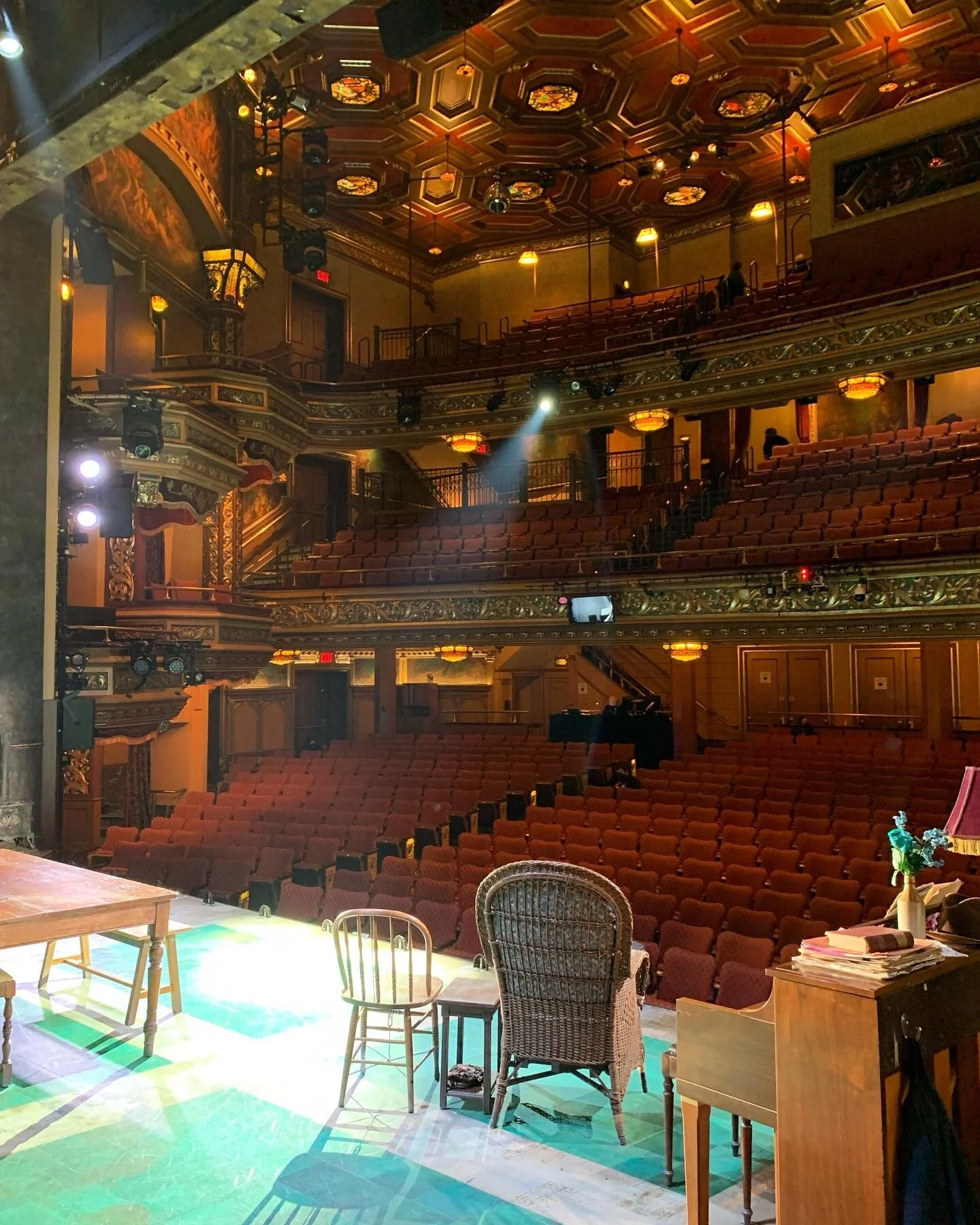 I will certainly miss this view I&rsquo;ve enjoyed eight times a week. Our beautiful Broadway show is going on a brief hiatus with plans to return in the spring. @northcountrybroadway