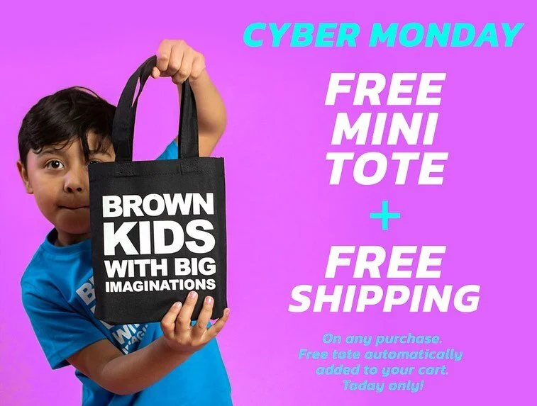 Do you like cute tiny sized bags? Well we made this adorable little tote and it&rsquo;s free with any purchase (kids or adults) on our site today along with free shipping! We did a lil Cyber Monday thing and there&rsquo;s 4 hours left for you to get 