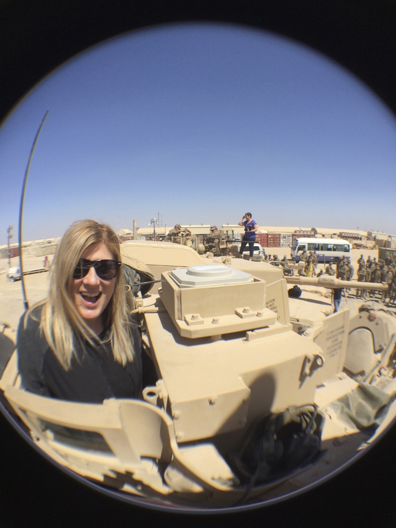 Getting a tour of the base.