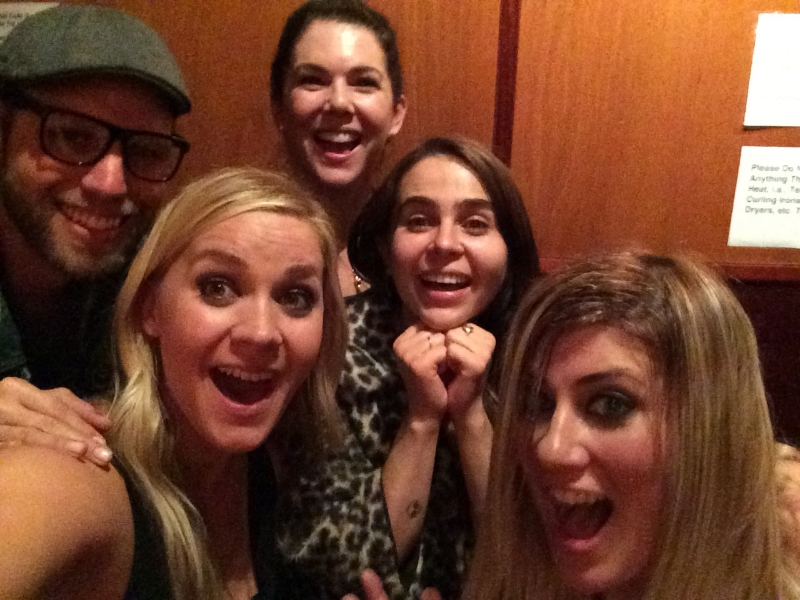 (Most-joy-to-ever-be-had in a selfie…ever. And yes, we are sweaty and gross but you guys, it was so hot in there and sweat + nerves will run their course…as displayed in our hair.) 